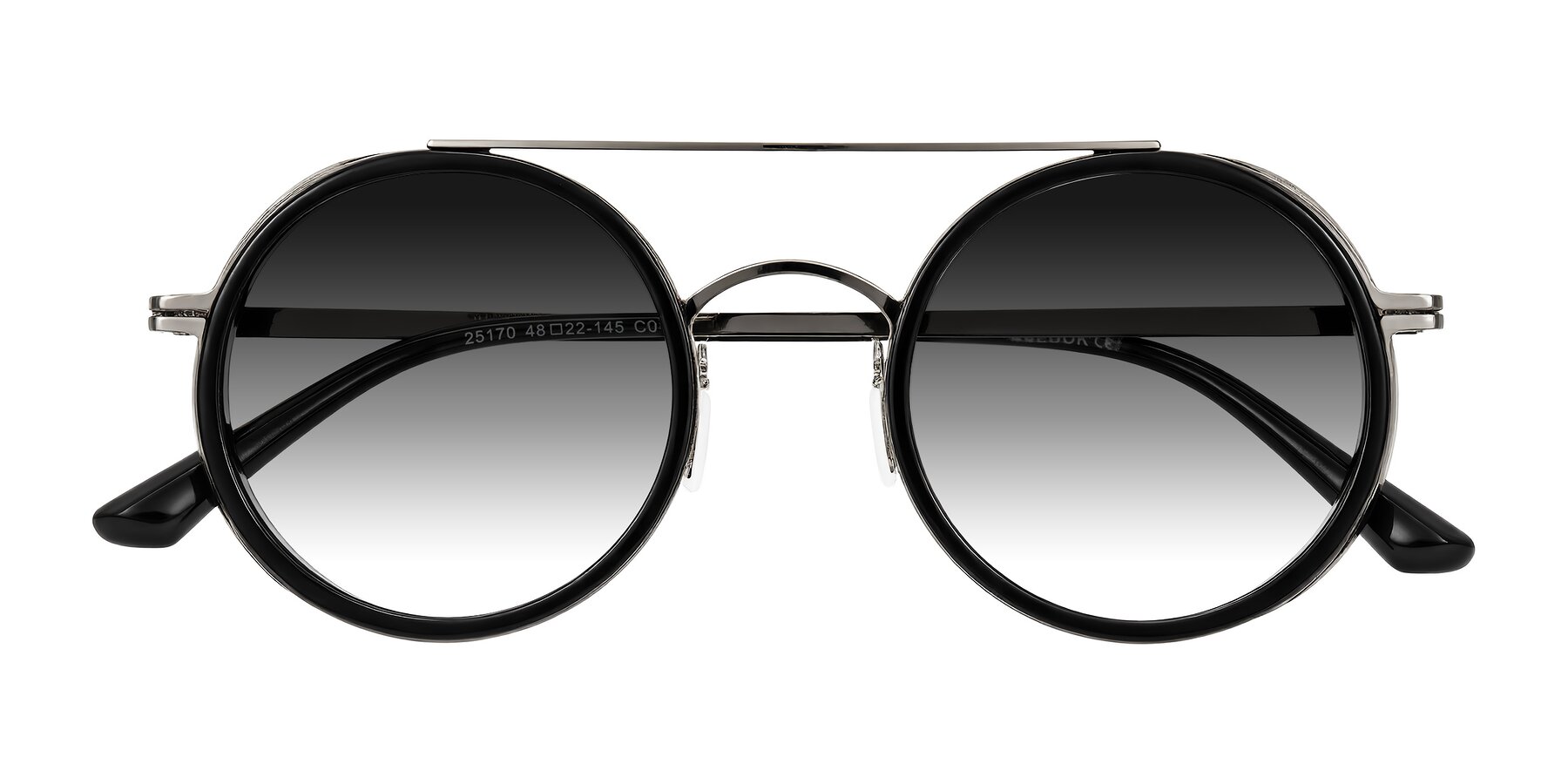 Folded Front of Lodovico in Black with Gray Gradient Lenses