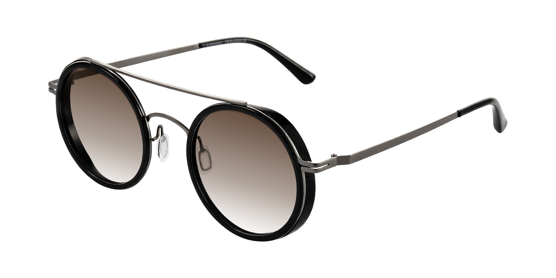 Angle of Lodovico in Black with Brown Gradient Lenses
