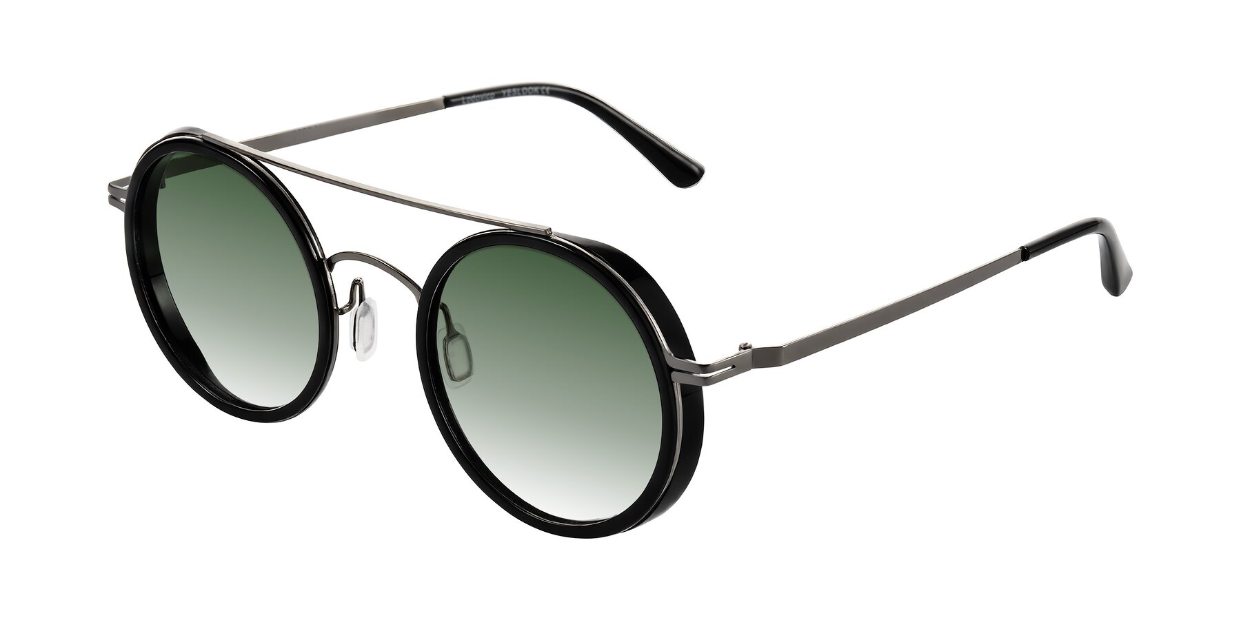 Angle of Lodovico in Black with Green Gradient Lenses