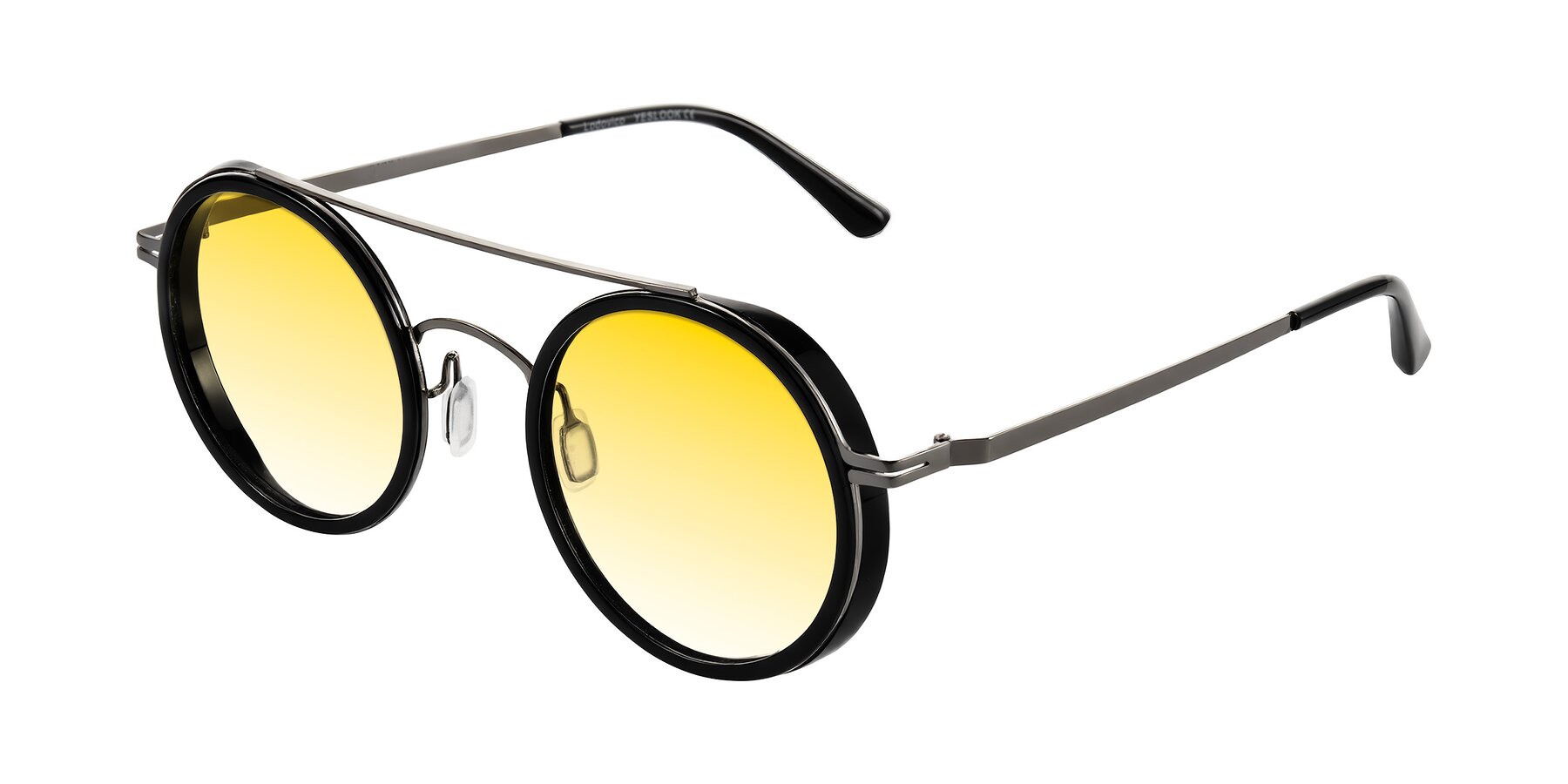 Angle of Lodovico in Black with Yellow Gradient Lenses