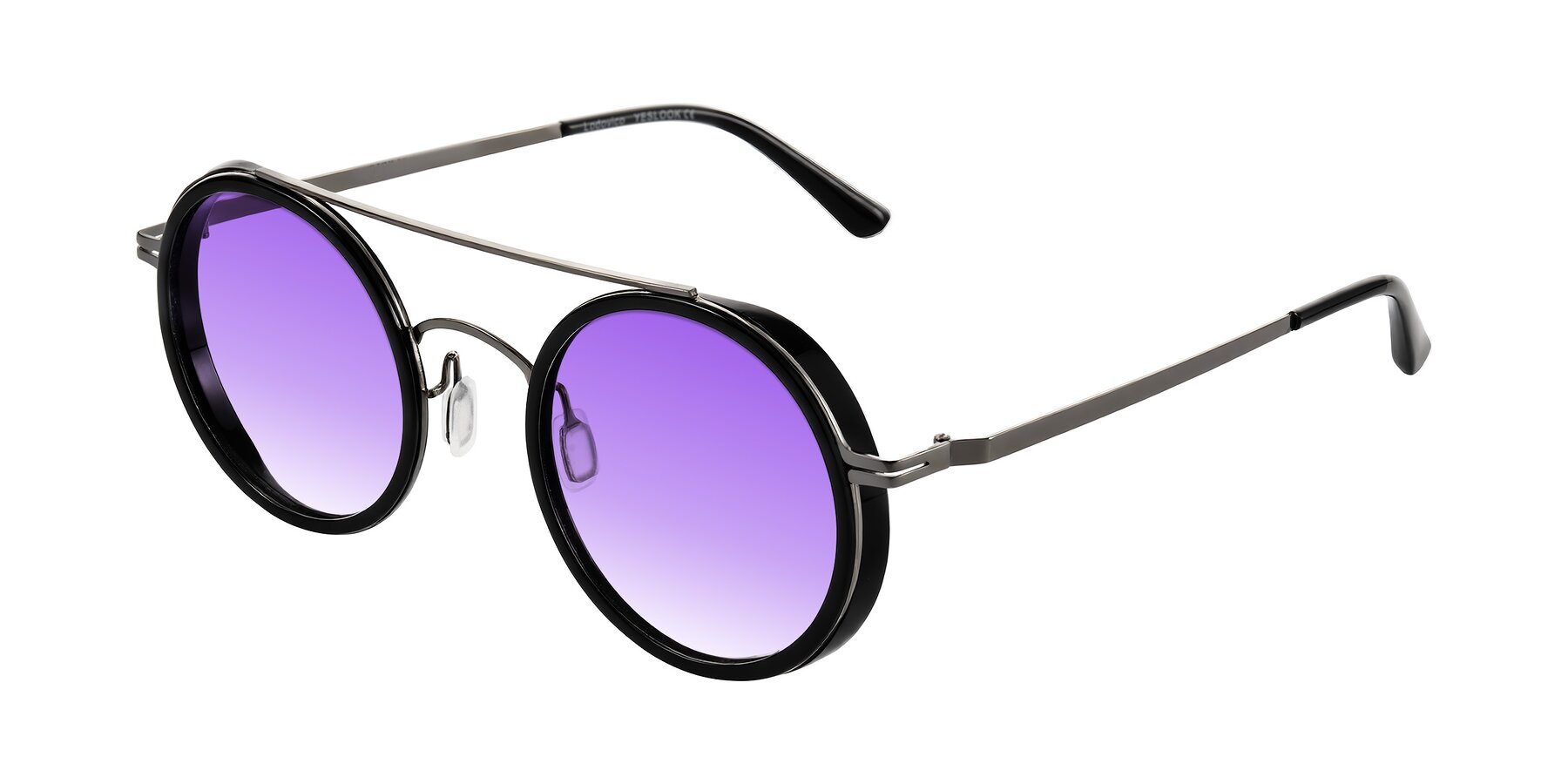 Angle of Lodovico in Black with Purple Gradient Lenses