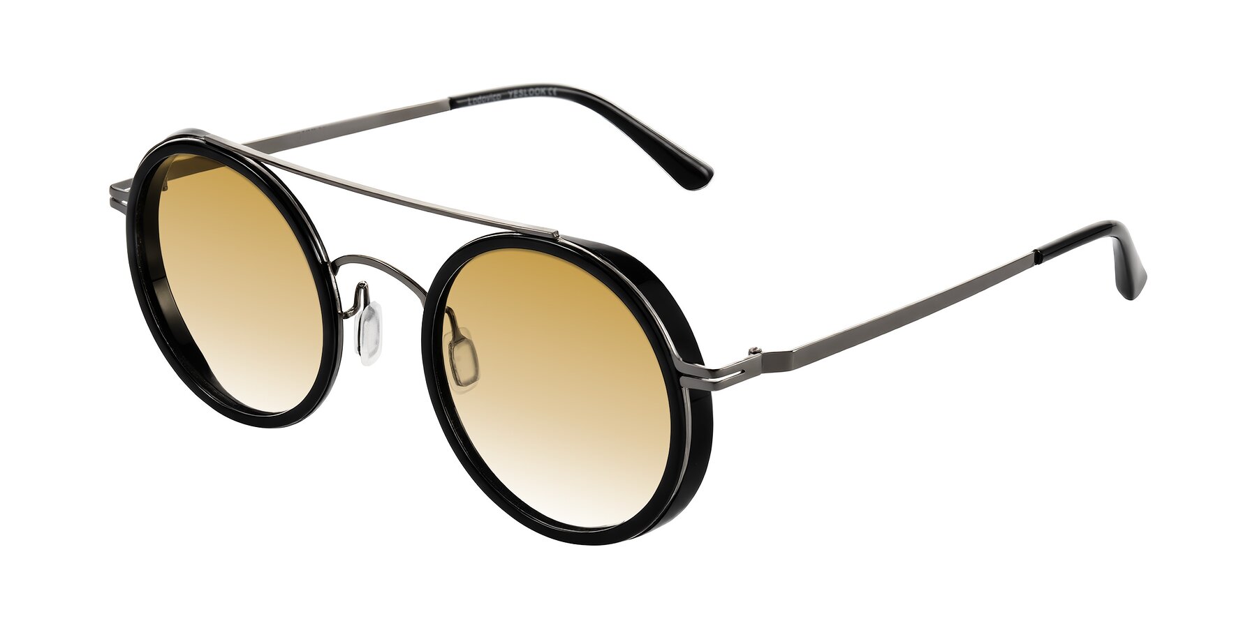 Angle of Lodovico in Black with Champagne Gradient Lenses