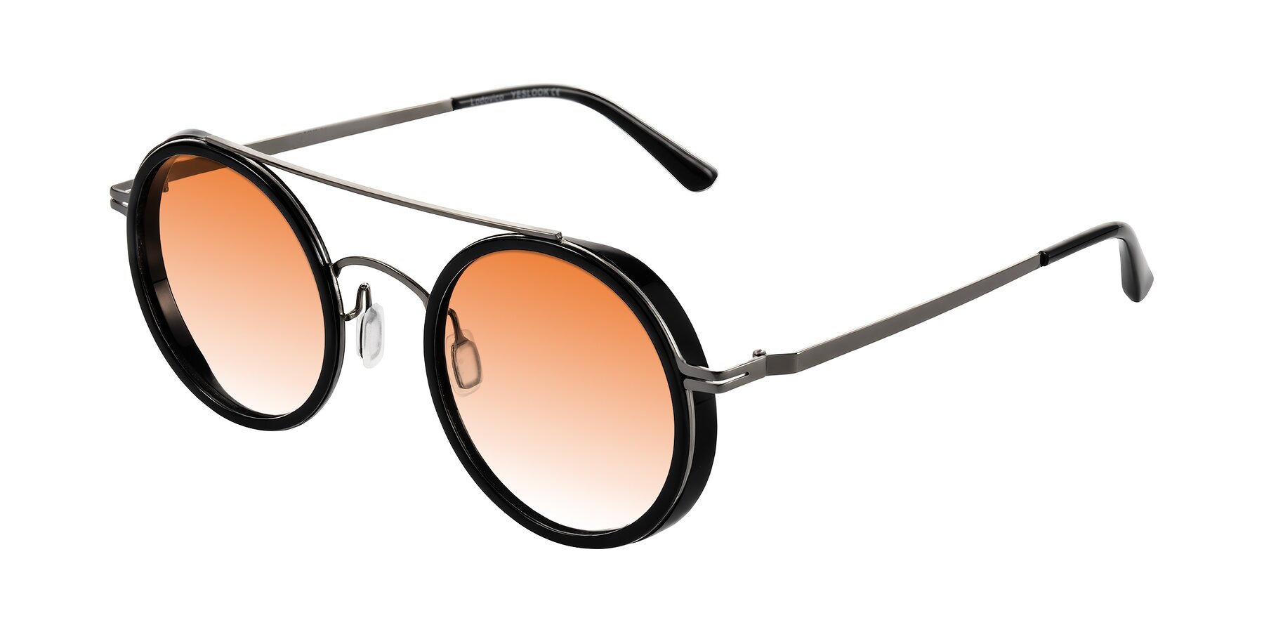 Angle of Lodovico in Black with Orange Gradient Lenses