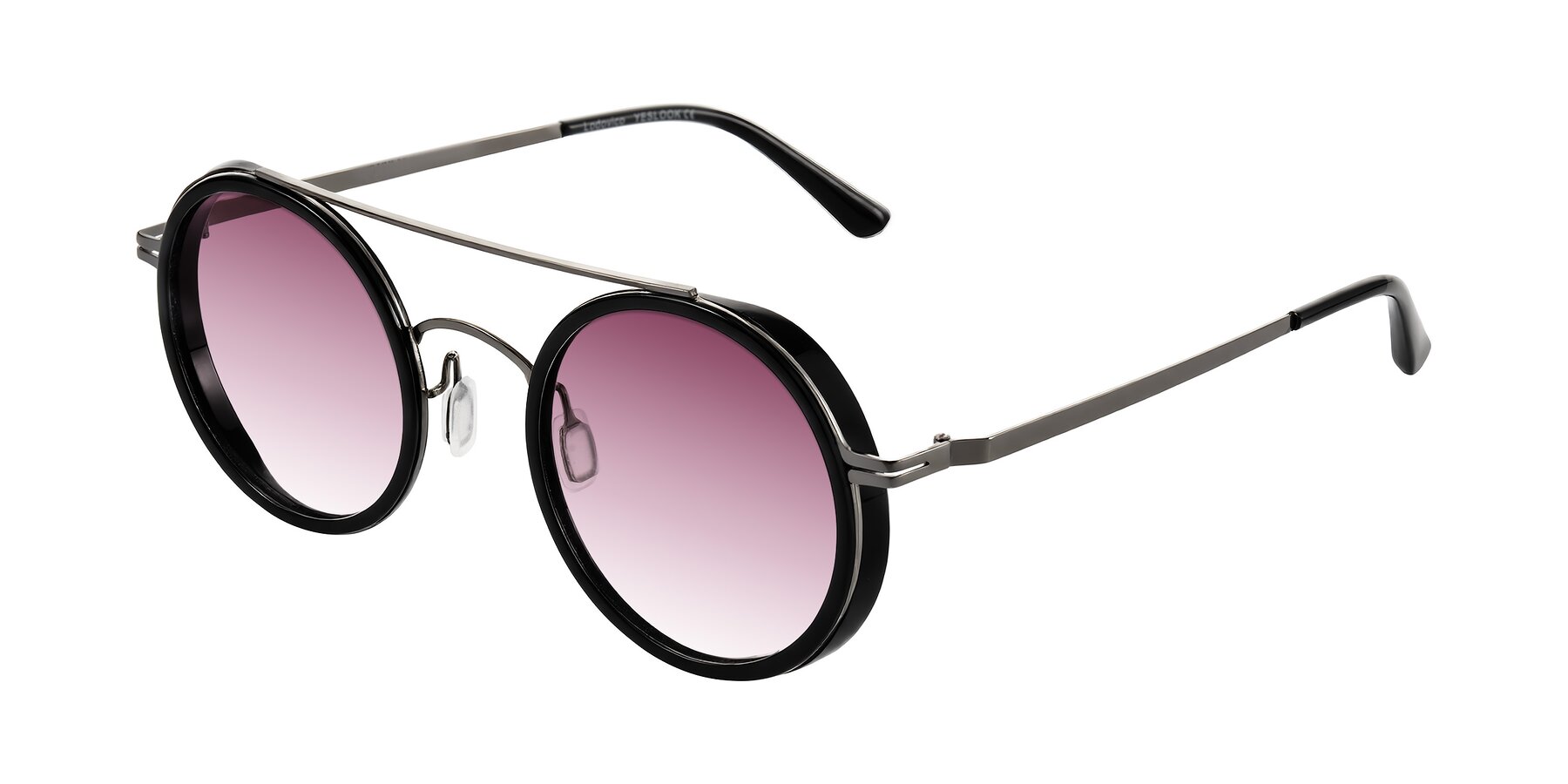 Angle of Lodovico in Black with Wine Gradient Lenses