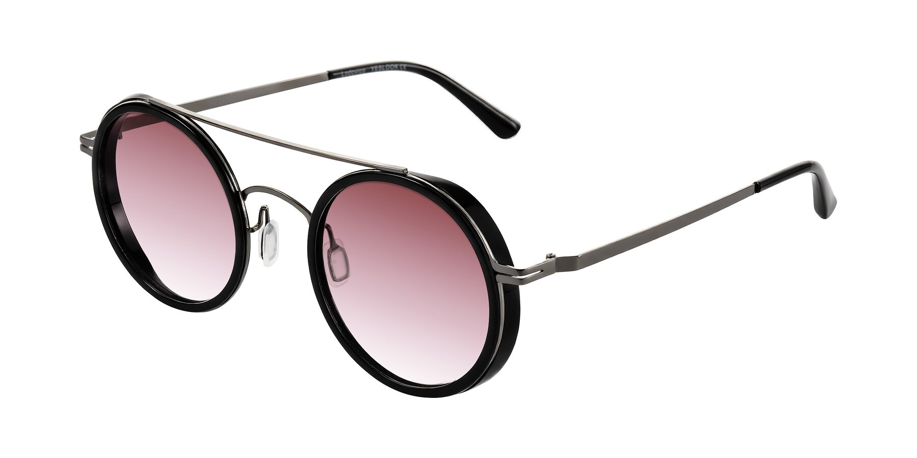 Angle of Lodovico in Black with Garnet Gradient Lenses