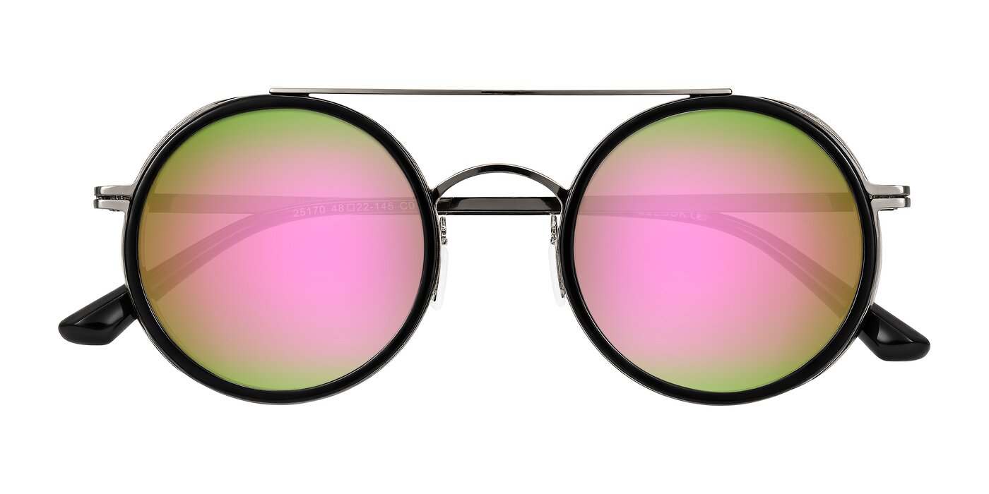 Lodovico - Black Flash Mirrored Sunglasses