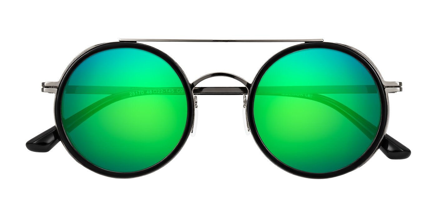 Lodovico - Black Flash Mirrored Sunglasses