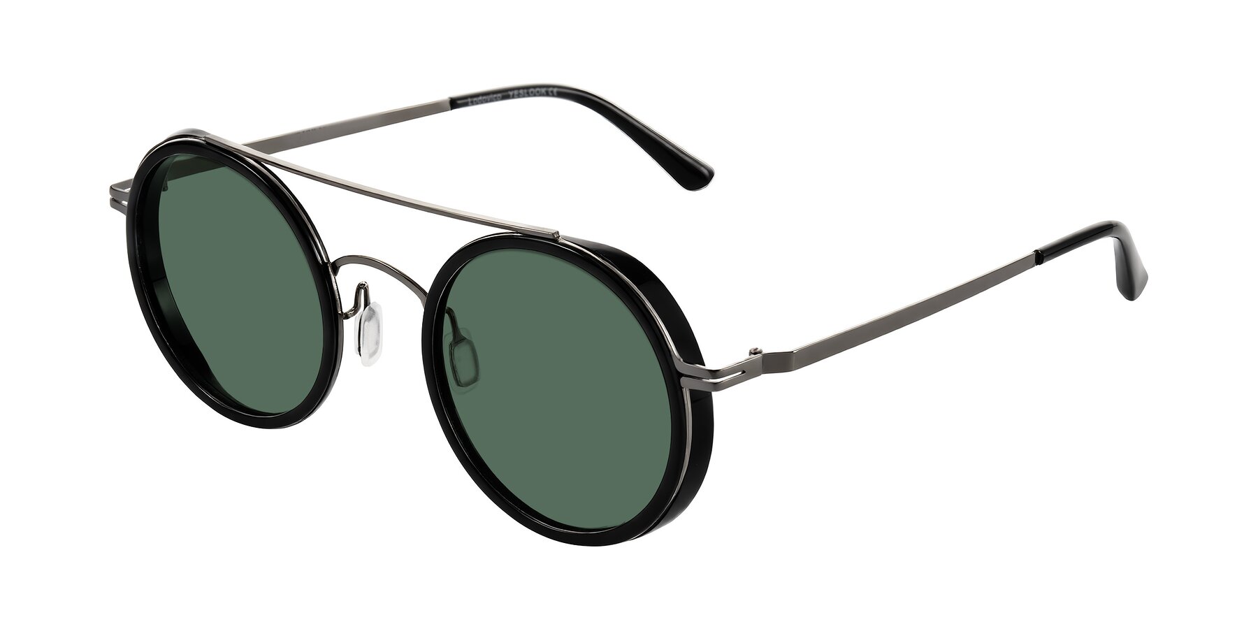 Angle of Lodovico in Black with Green Polarized Lenses