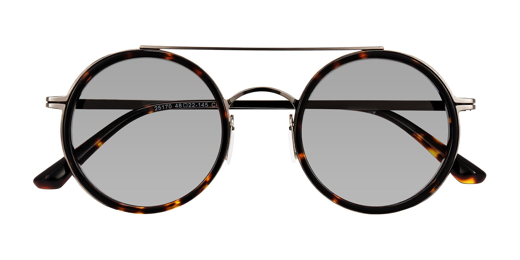 Folded Front of Lodovico in Tortoise with Light Gray Tinted Lenses