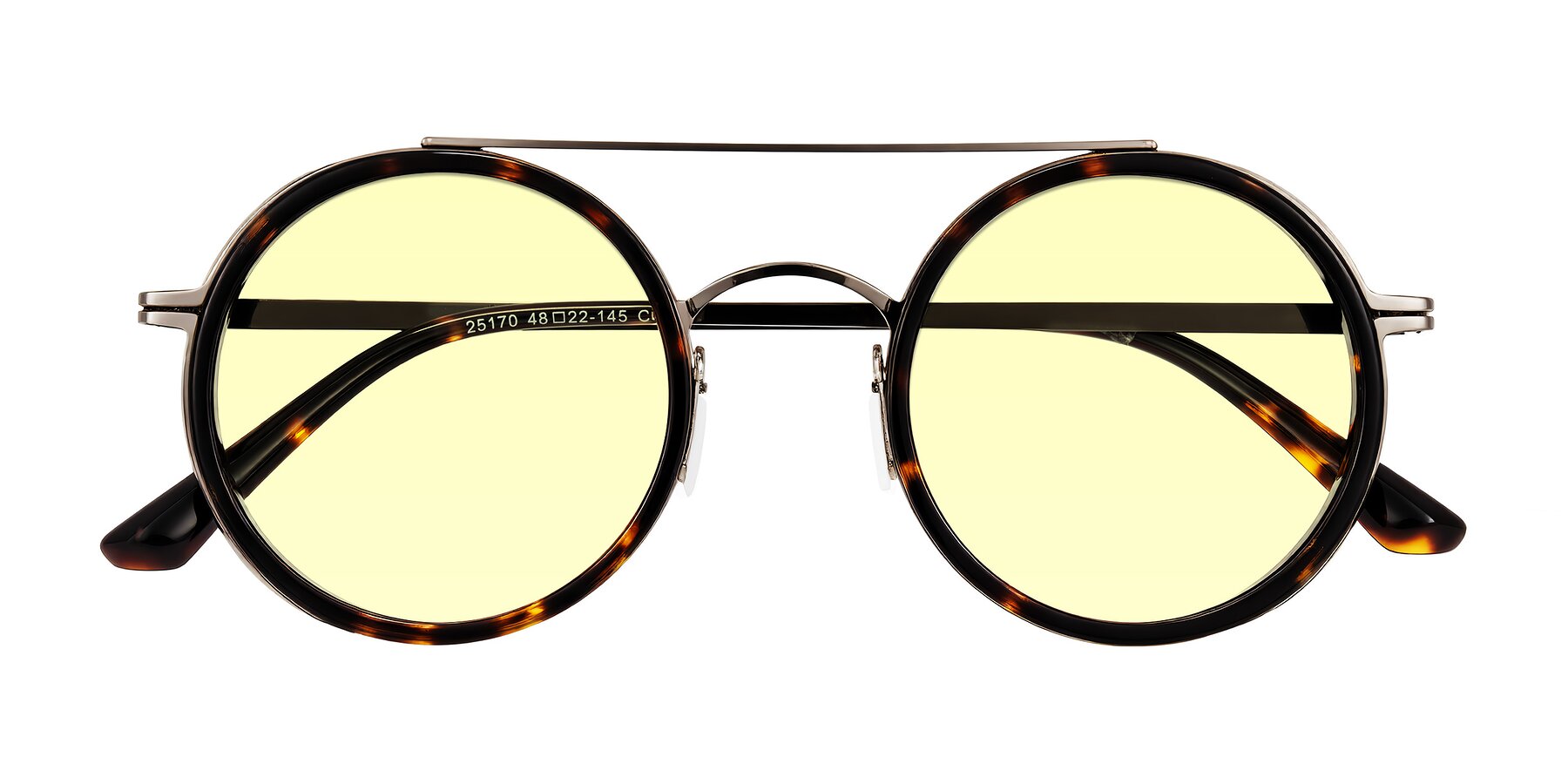 Folded Front of Lodovico in Tortoise with Light Yellow Tinted Lenses