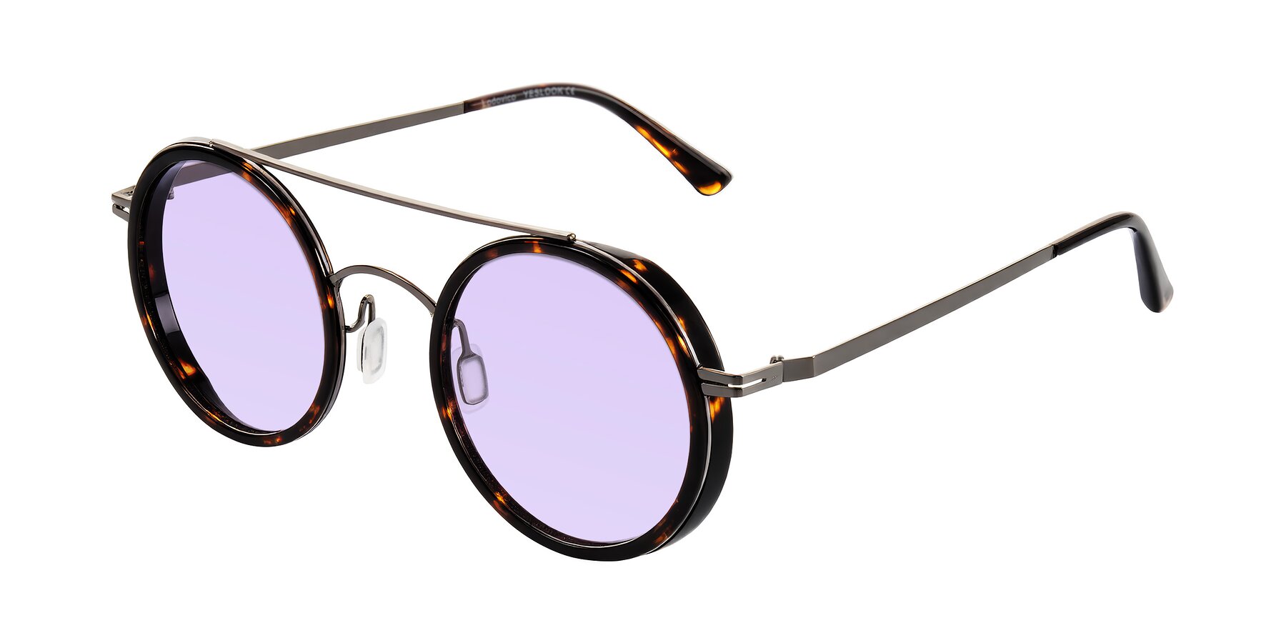 Angle of Lodovico in Tortoise with Light Purple Tinted Lenses