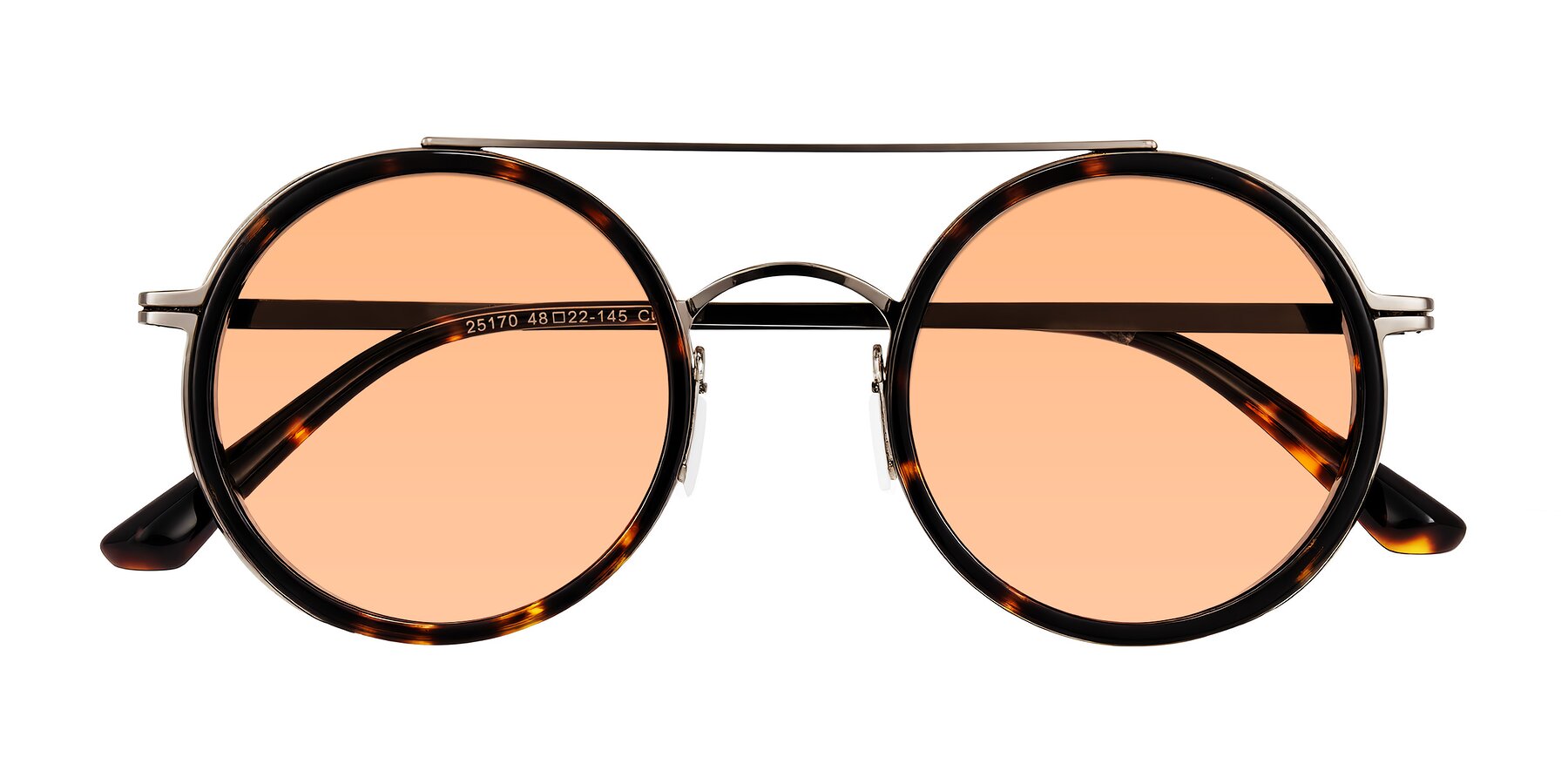 Folded Front of Lodovico in Tortoise with Light Orange Tinted Lenses