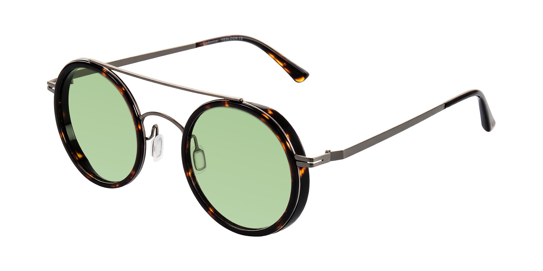 Angle of Lodovico in Tortoise with Medium Green Tinted Lenses