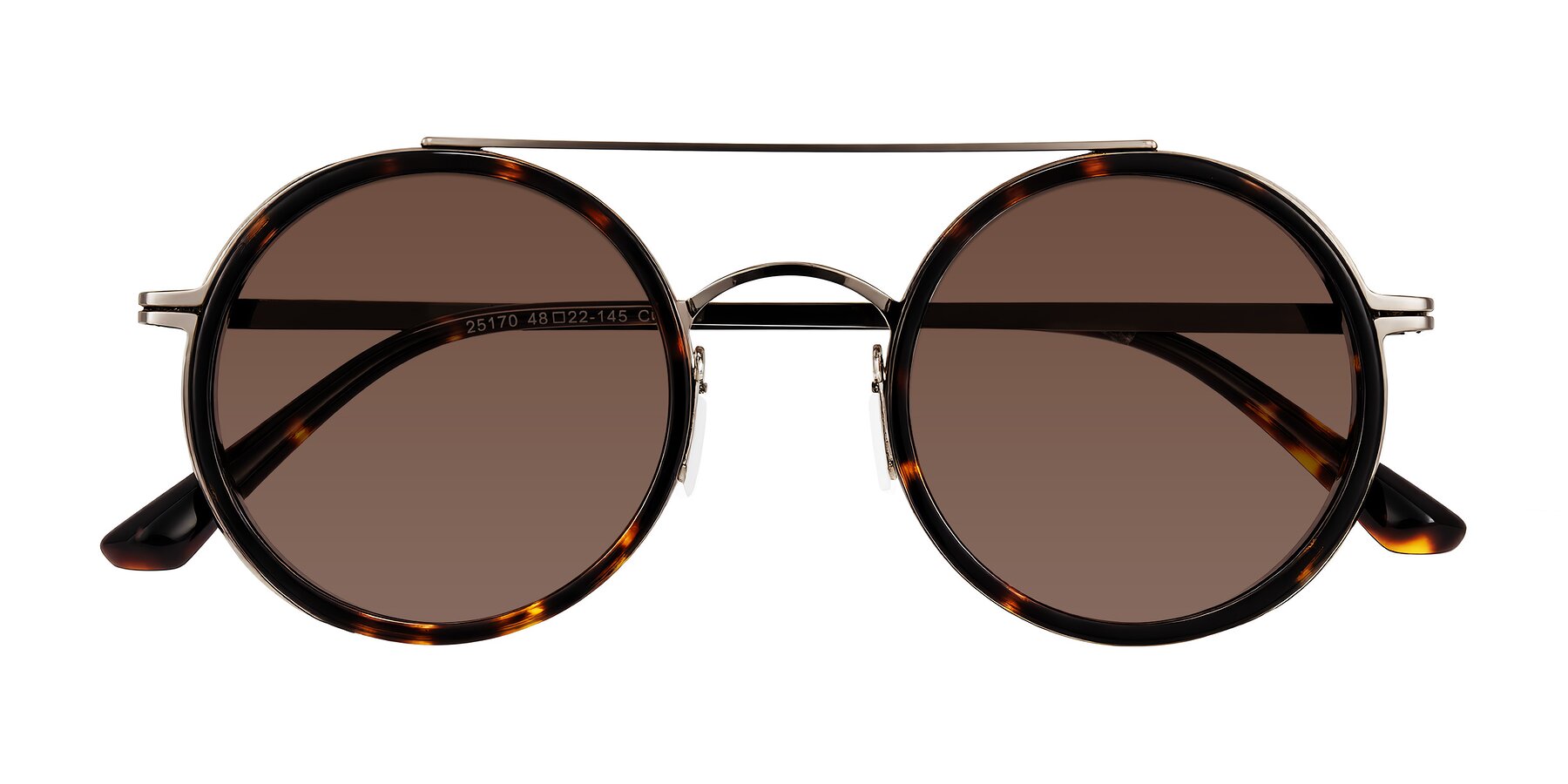Folded Front of Lodovico in Tortoise with Brown Tinted Lenses