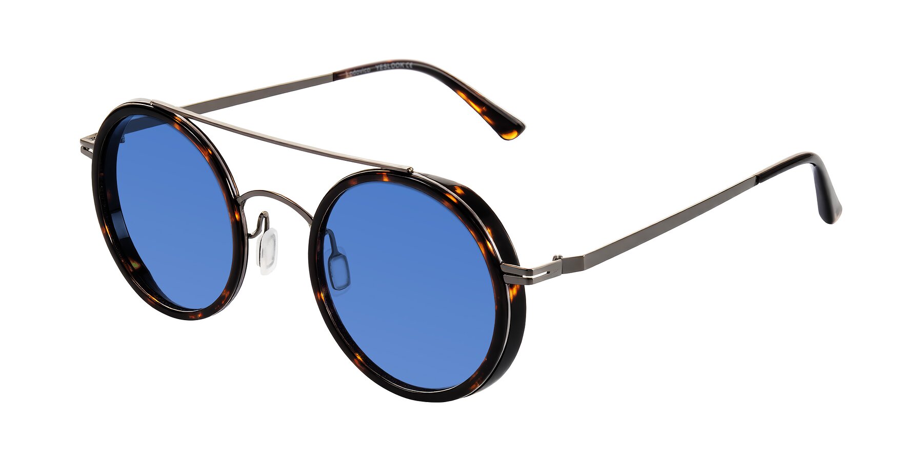 Angle of Lodovico in Tortoise with Blue Tinted Lenses