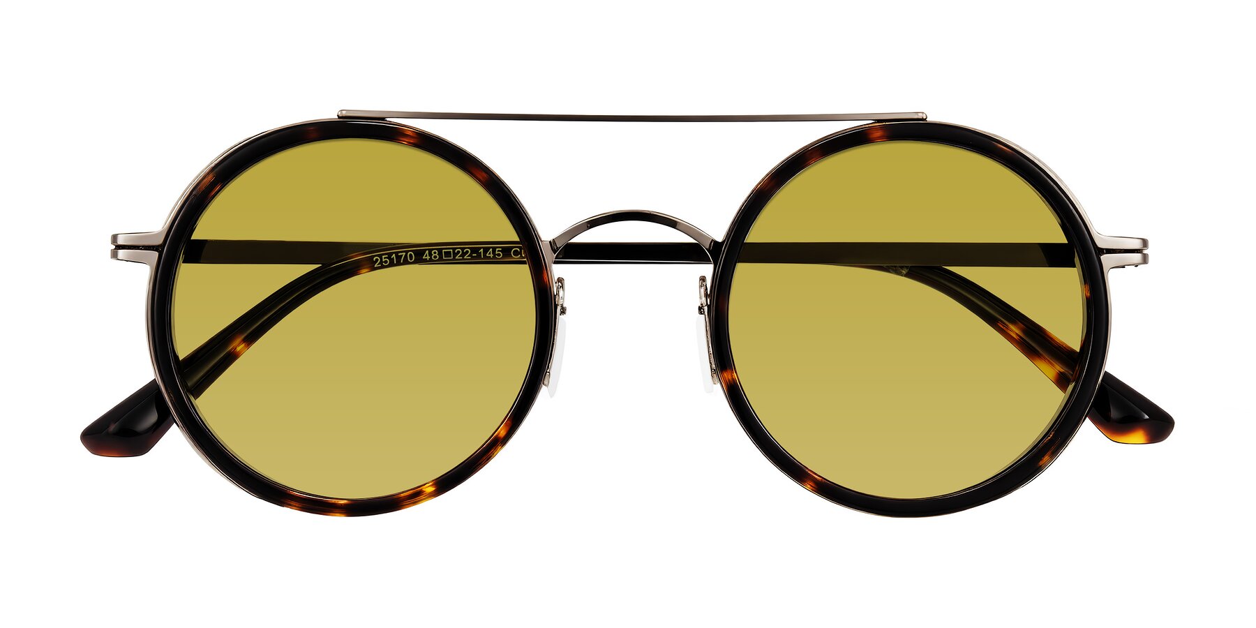 Folded Front of Lodovico in Tortoise with Champagne Tinted Lenses