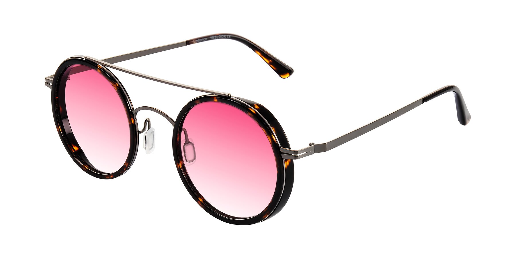 Angle of Lodovico in Tortoise with Pink Gradient Lenses