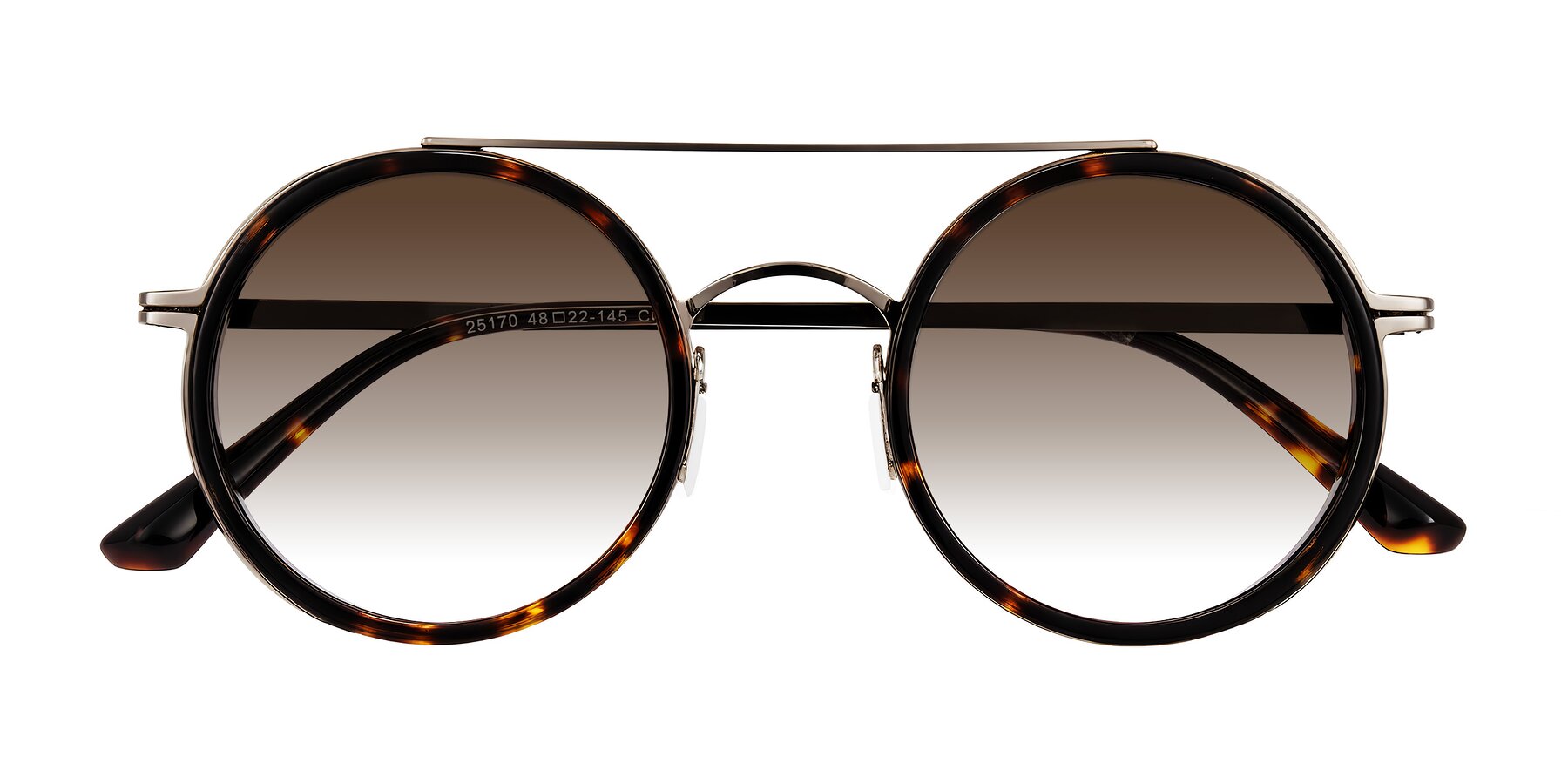 Folded Front of Lodovico in Tortoise with Brown Gradient Lenses