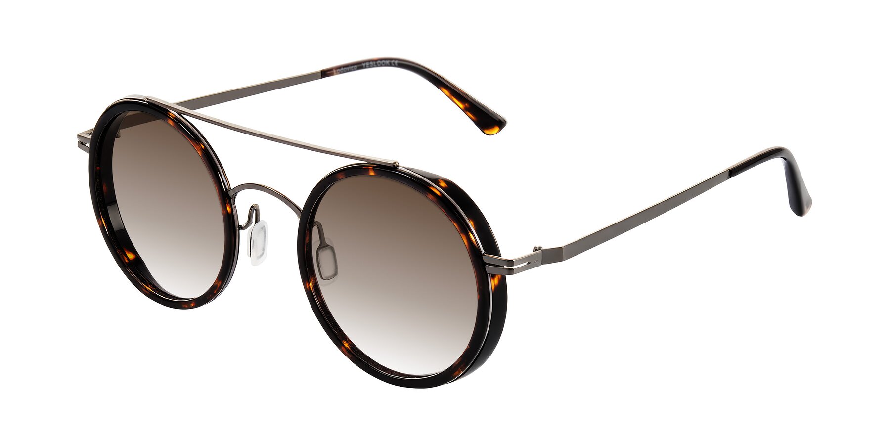Angle of Lodovico in Tortoise with Brown Gradient Lenses