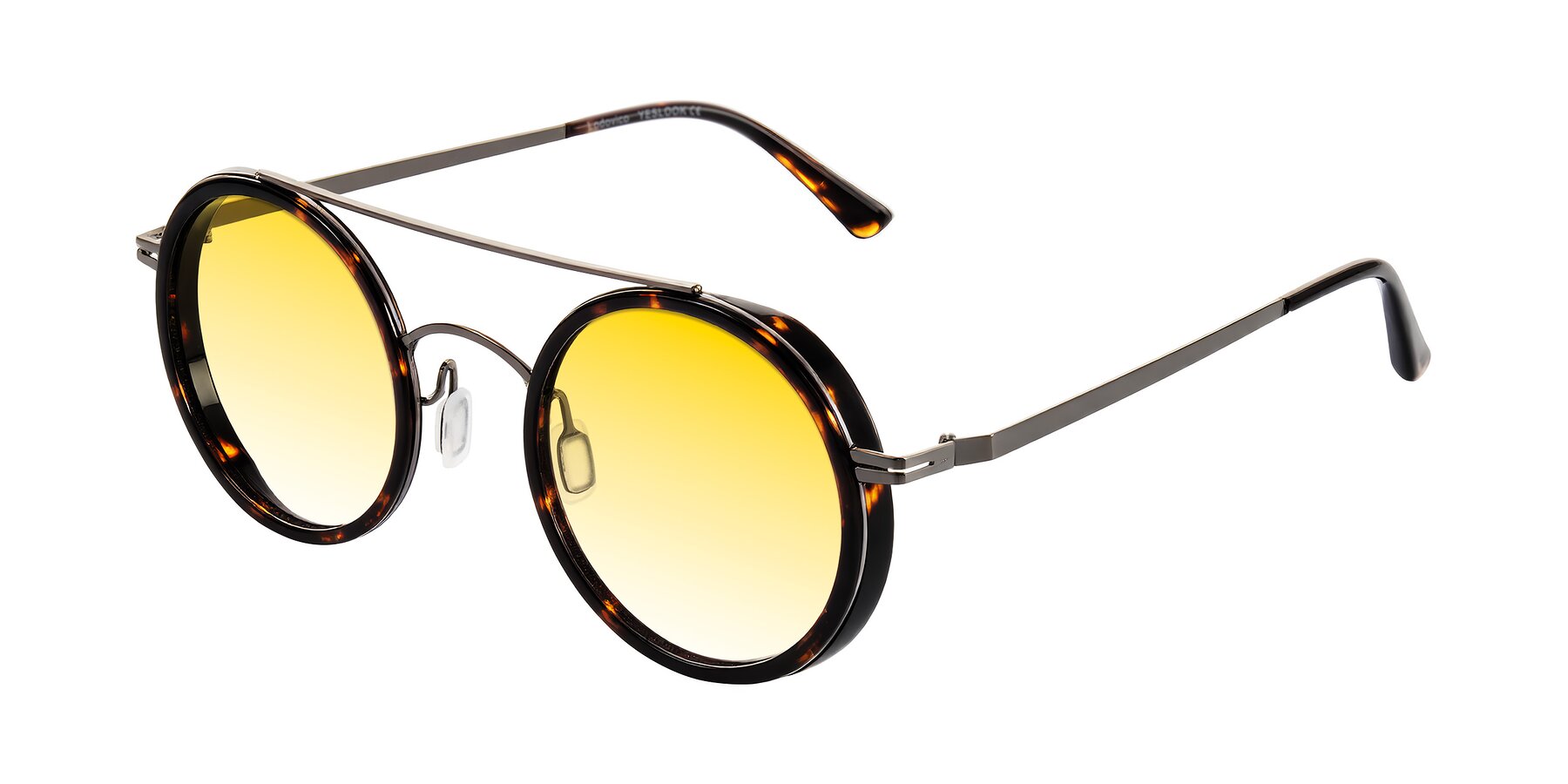 Angle of Lodovico in Tortoise with Yellow Gradient Lenses
