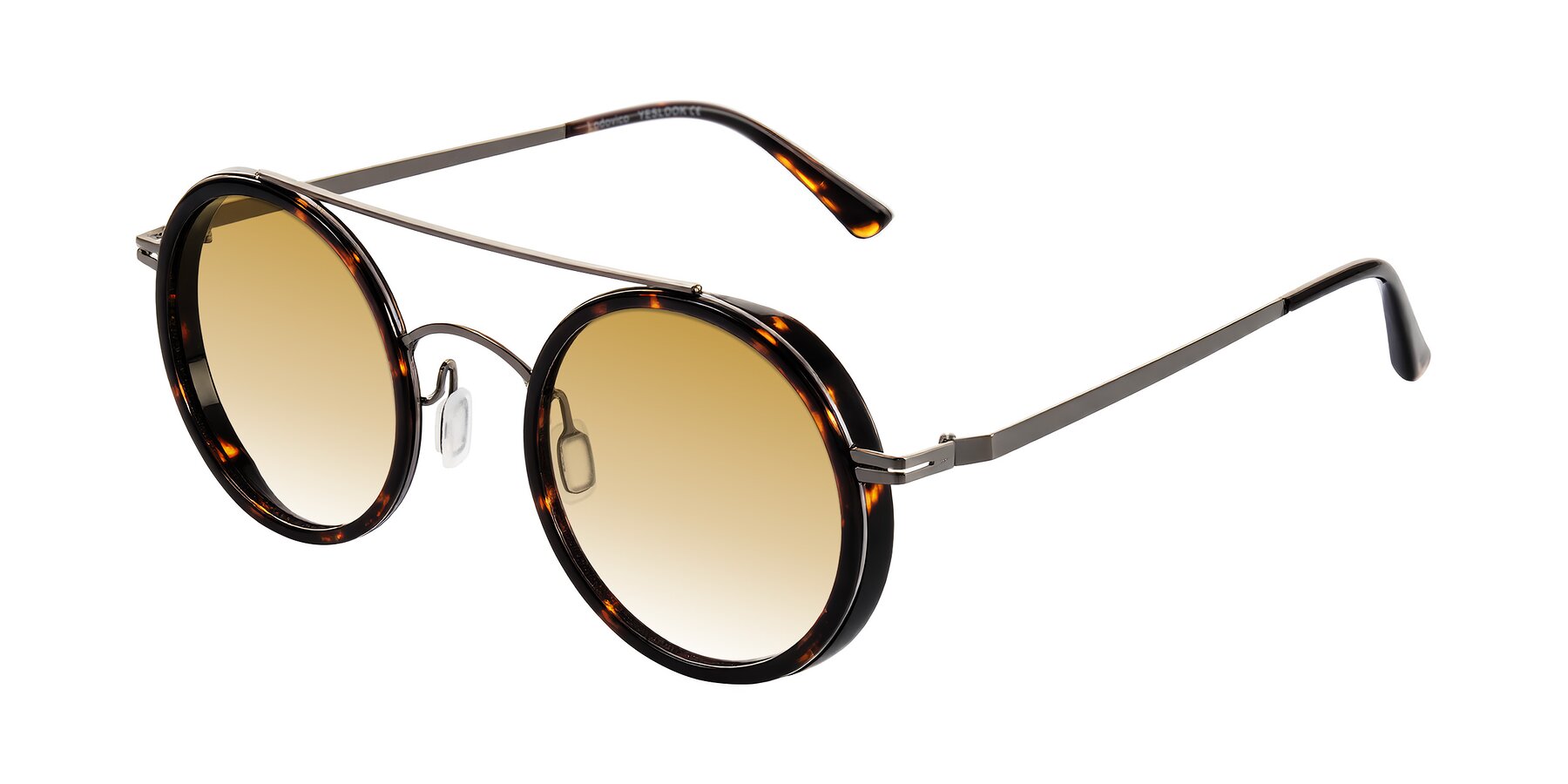 Angle of Lodovico in Tortoise with Champagne Gradient Lenses