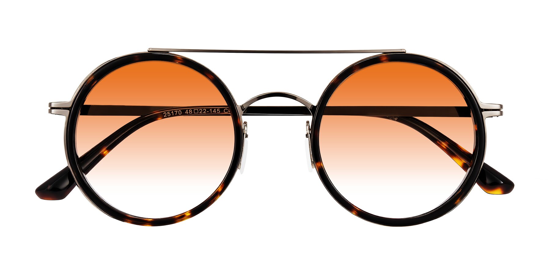 Folded Front of Lodovico in Tortoise with Orange Gradient Lenses