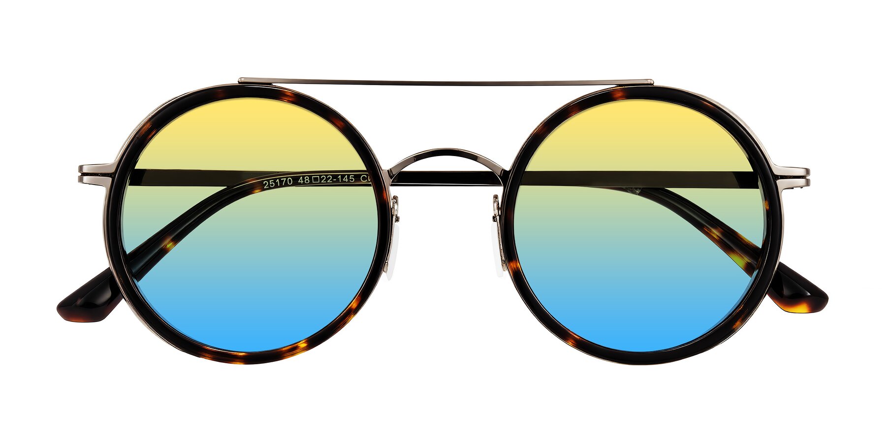 Folded Front of Lodovico in Tortoise with Yellow / Blue Gradient Lenses