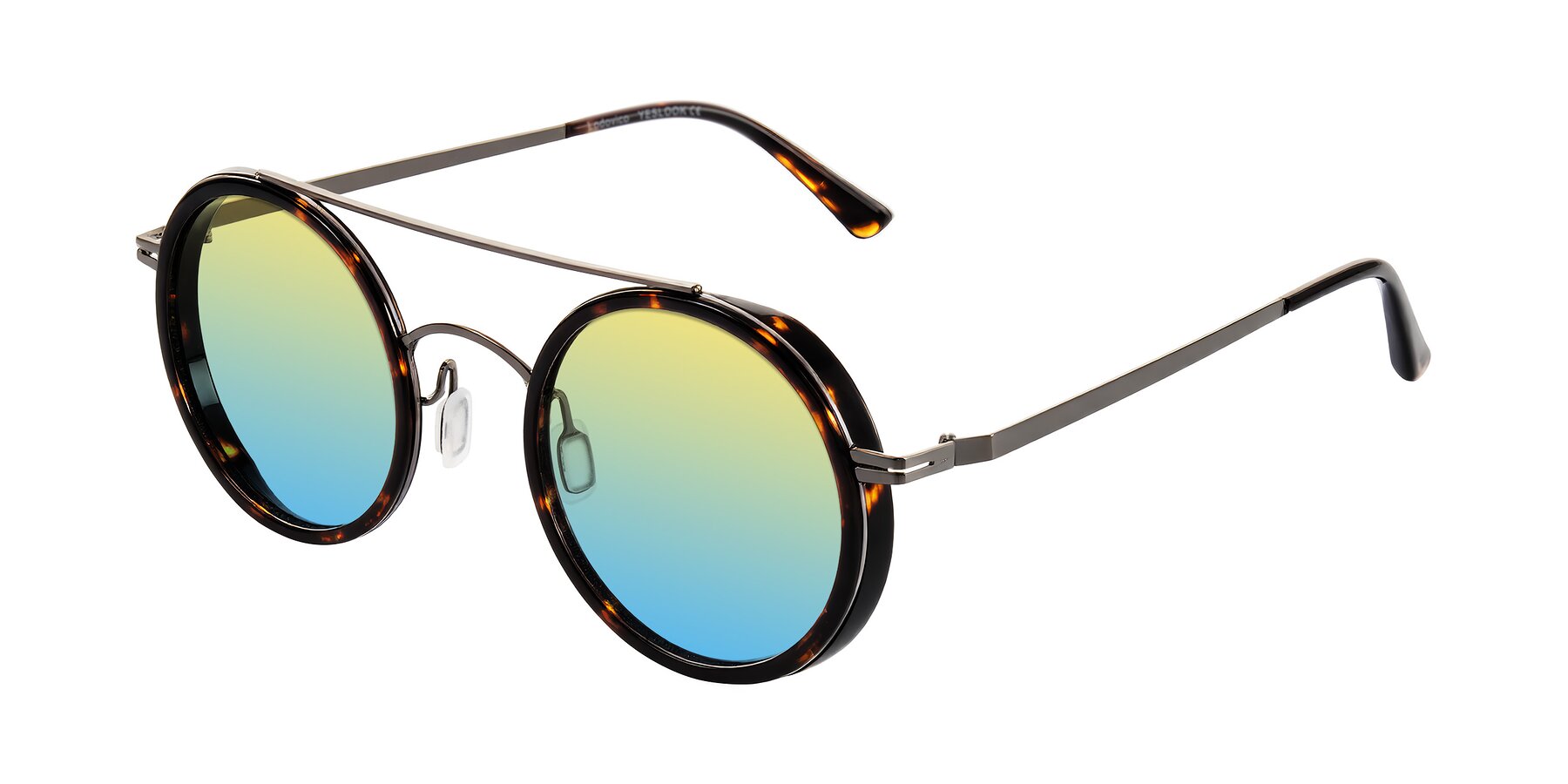 Angle of Lodovico in Tortoise with Yellow / Blue Gradient Lenses