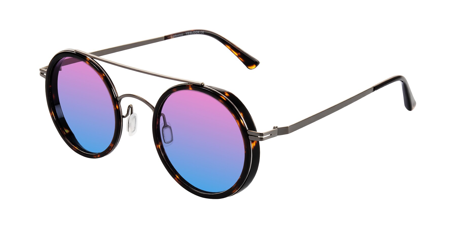 Angle of Lodovico in Tortoise with Pink / Blue Gradient Lenses