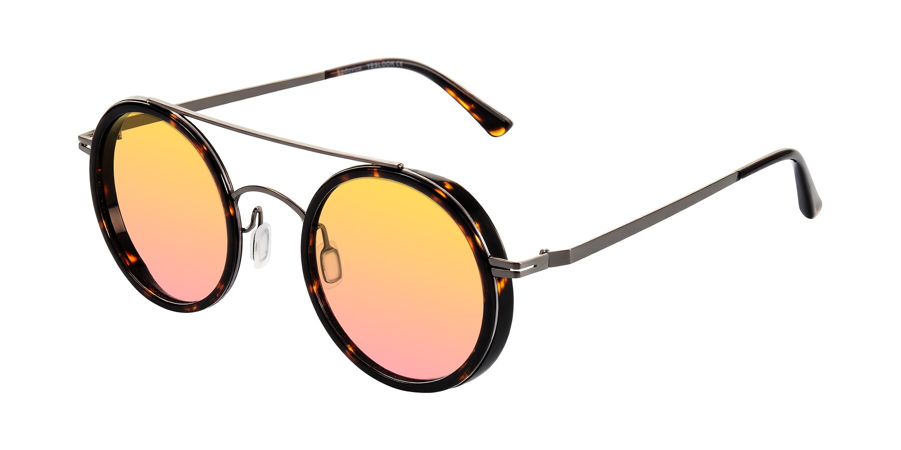 Angle of Lodovico in Tortoise with Yellow / Pink Gradient Lenses