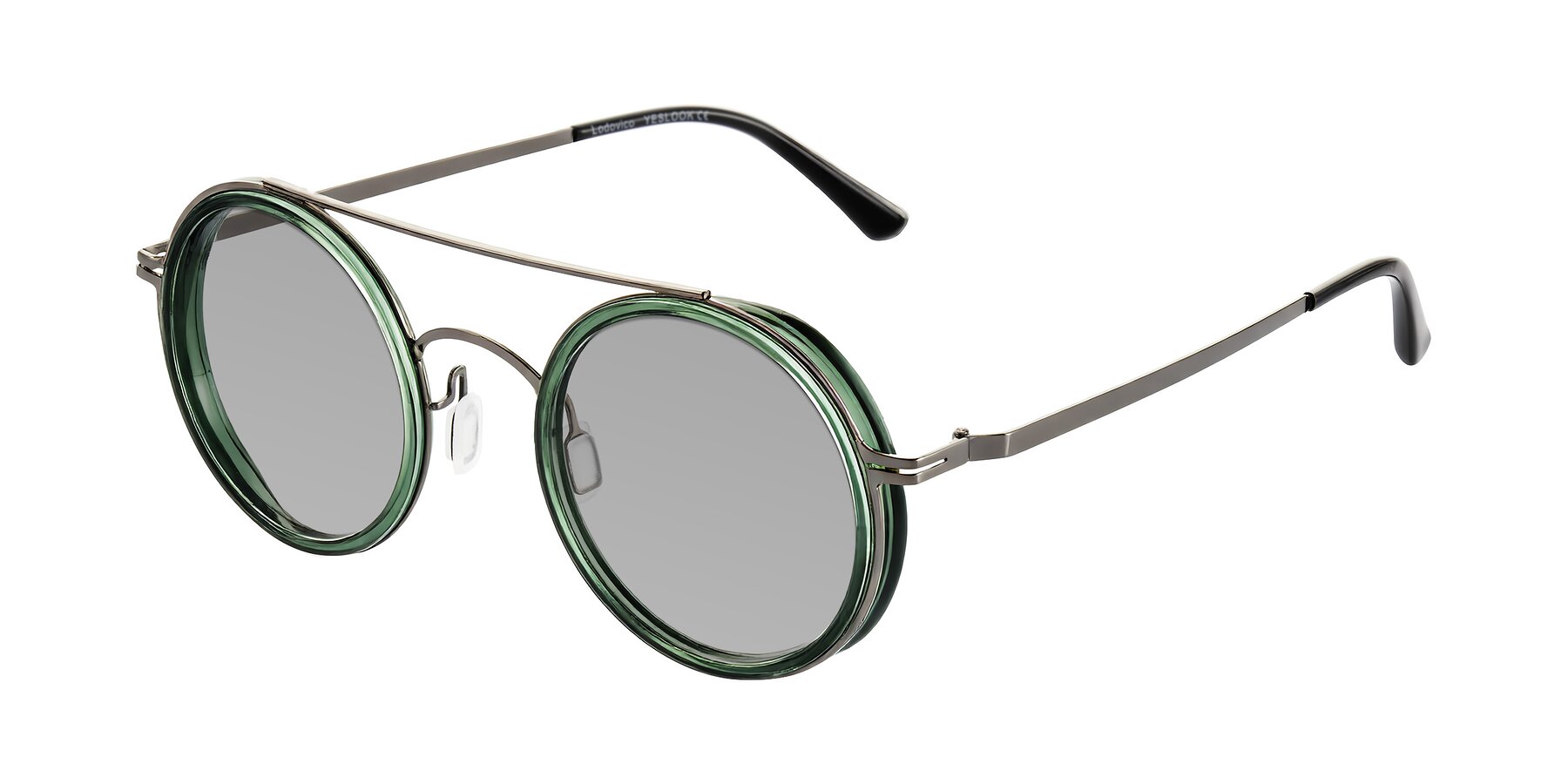 Angle of Lodovico in Transparent Green with Light Gray Tinted Lenses