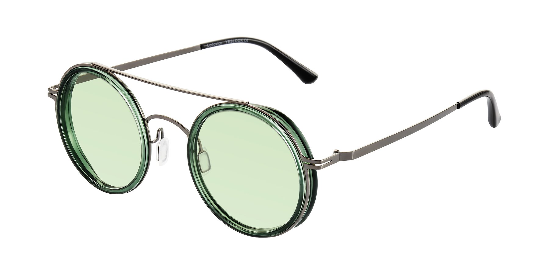 Angle of Lodovico in Transparent Green with Light Green Tinted Lenses