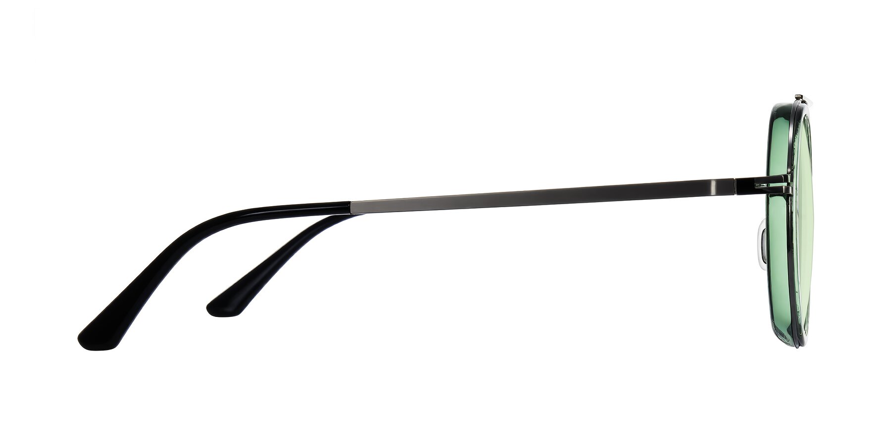 Side of Lodovico in Transparent Green with Light Green Tinted Lenses