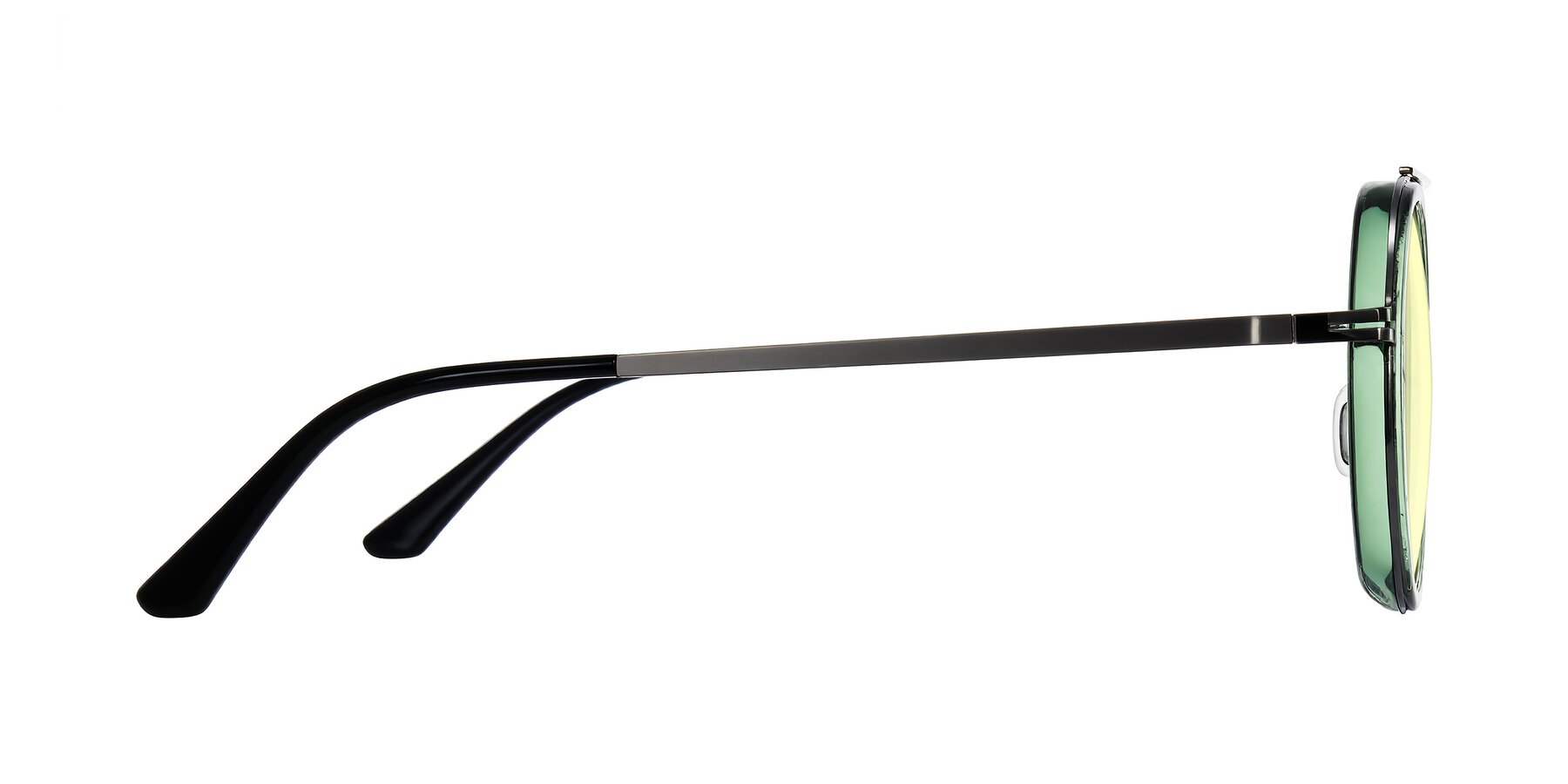 Side of Lodovico in Transparent Green with Light Yellow Tinted Lenses