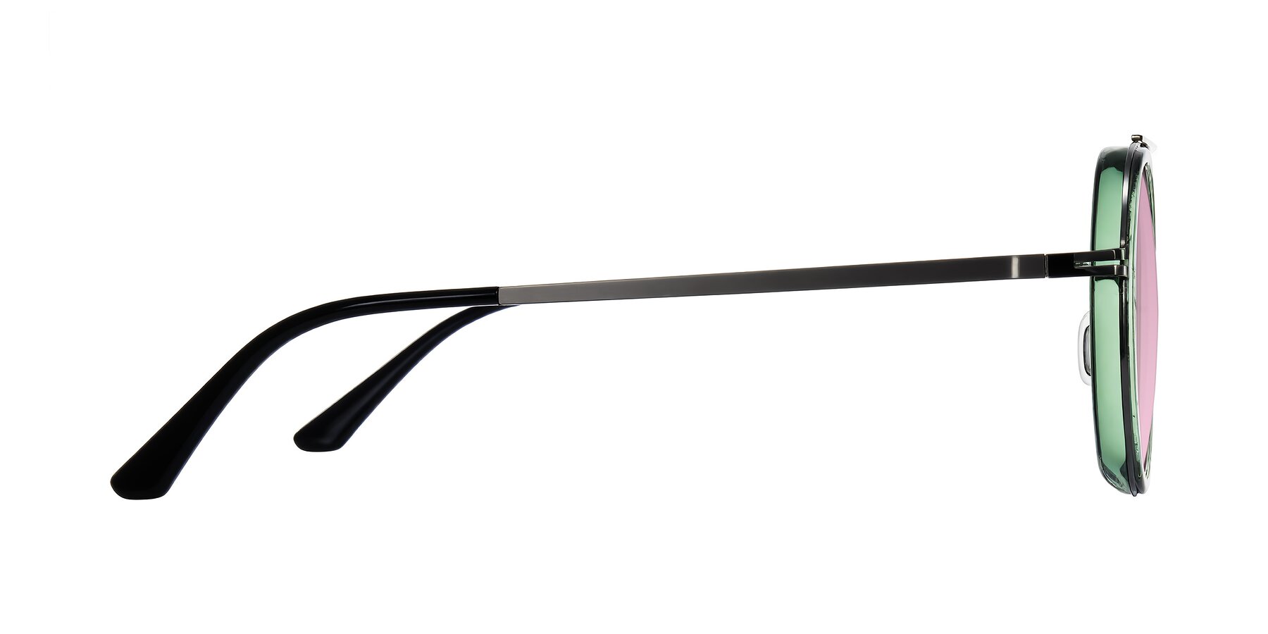 Side of Lodovico in Transparent Green with Light Wine Tinted Lenses