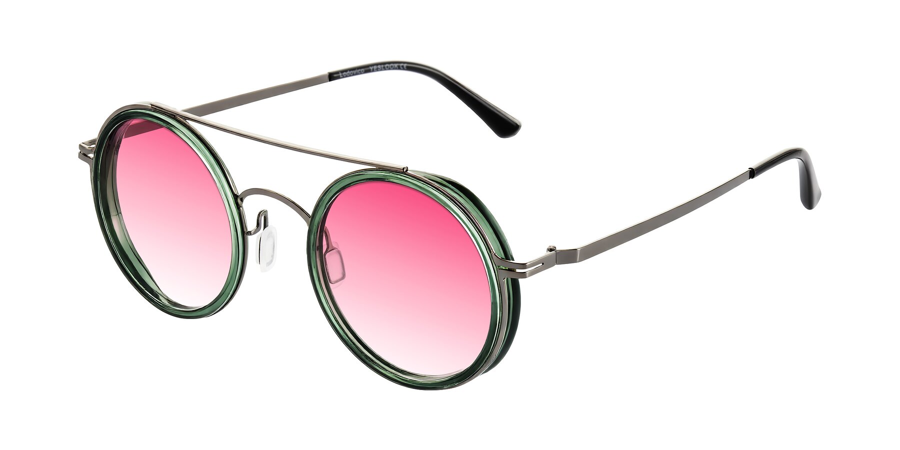 Angle of Lodovico in Transparent Green with Pink Gradient Lenses