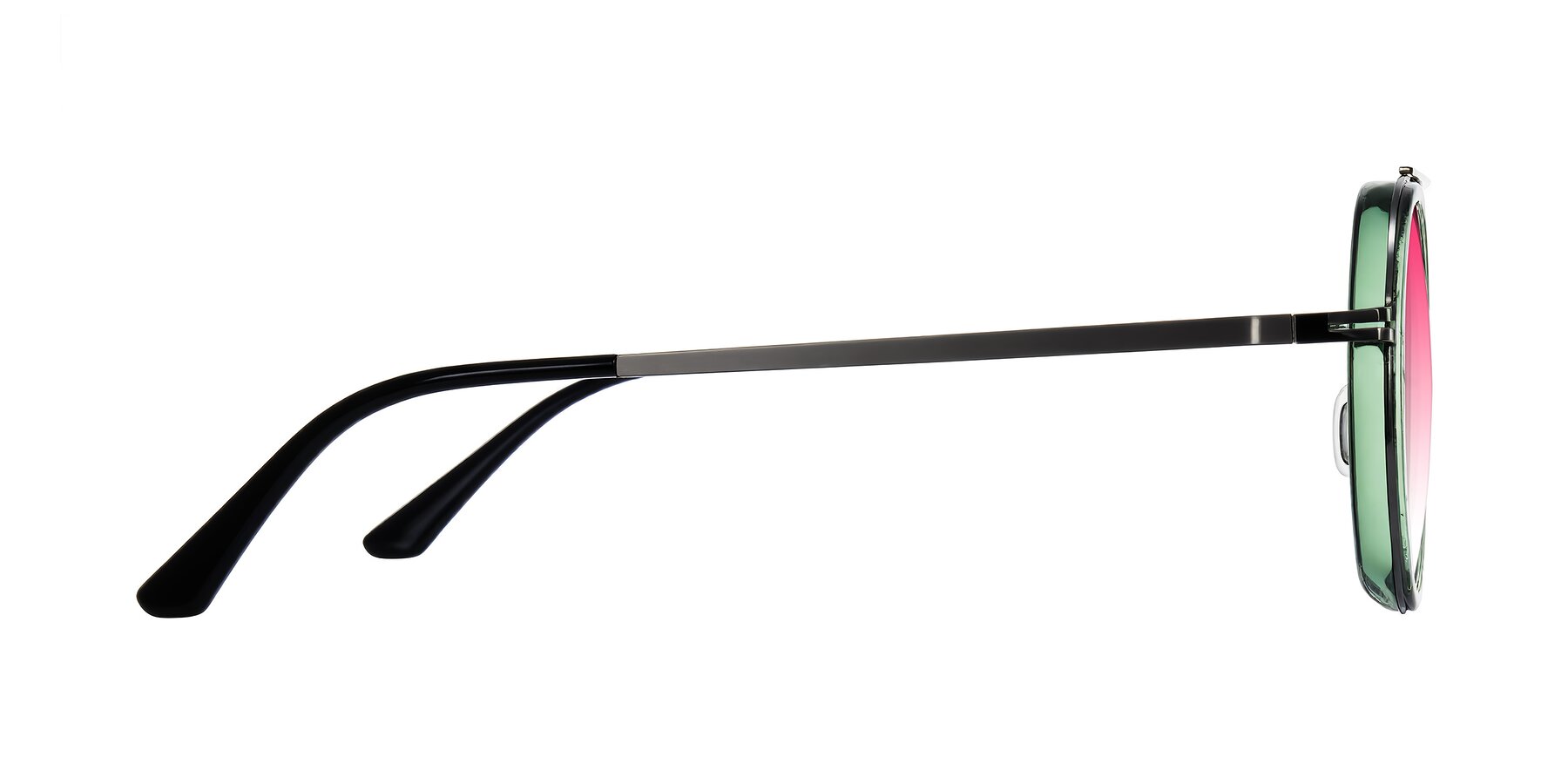 Side of Lodovico in Transparent Green with Pink Gradient Lenses