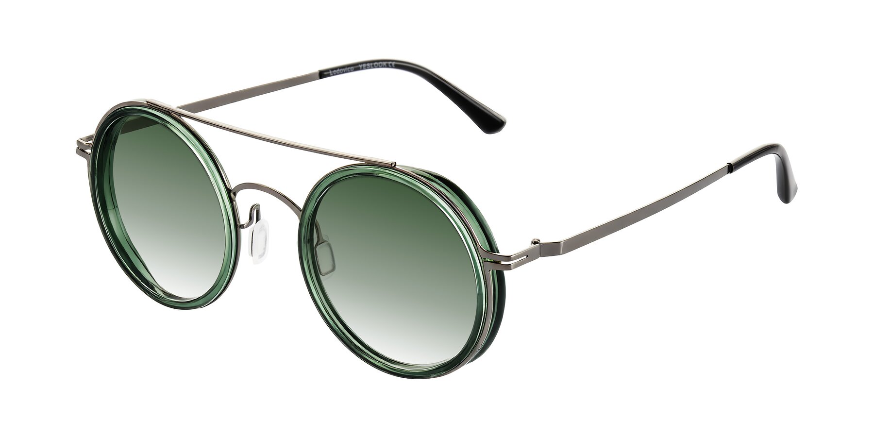 Angle of Lodovico in Transparent Green with Green Gradient Lenses