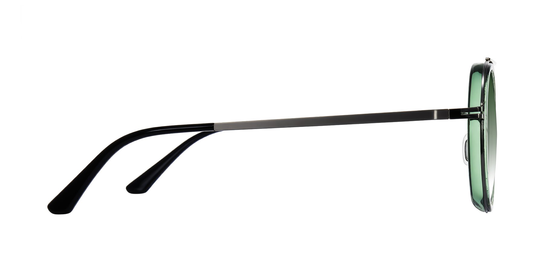 Side of Lodovico in Transparent Green with Green Gradient Lenses