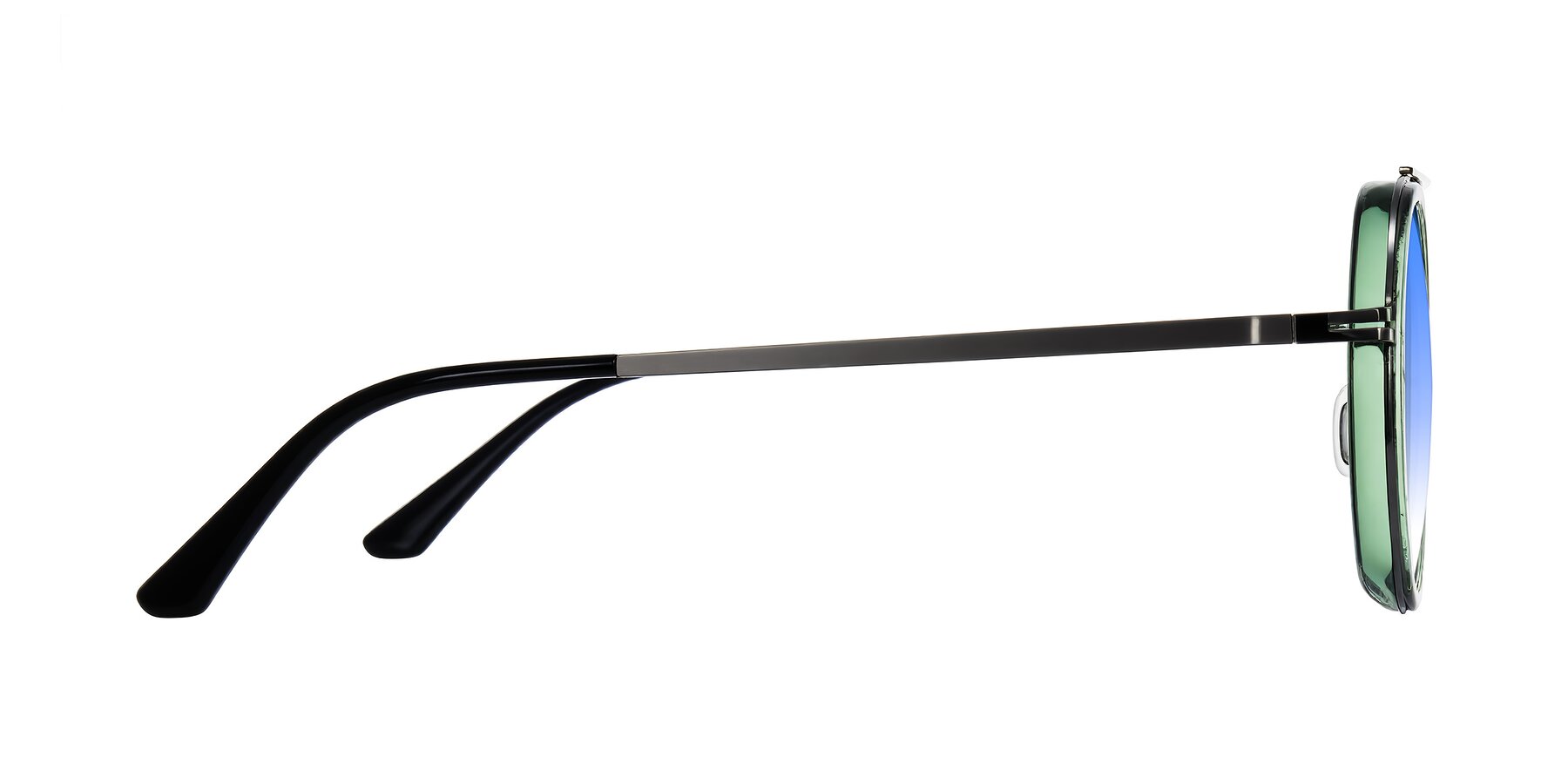 Side of Lodovico in Transparent Green with Blue Gradient Lenses