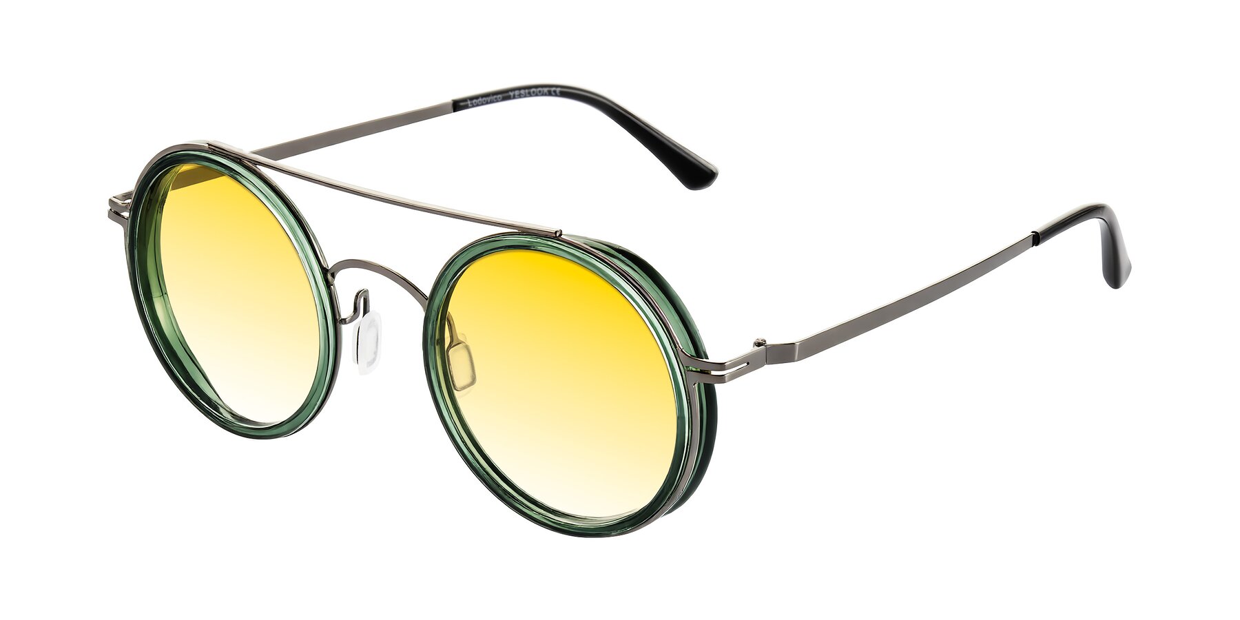 Angle of Lodovico in Transparent Green with Yellow Gradient Lenses