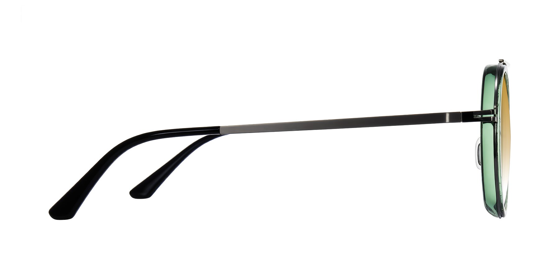 Side of Lodovico in Transparent Green with Champagne Gradient Lenses