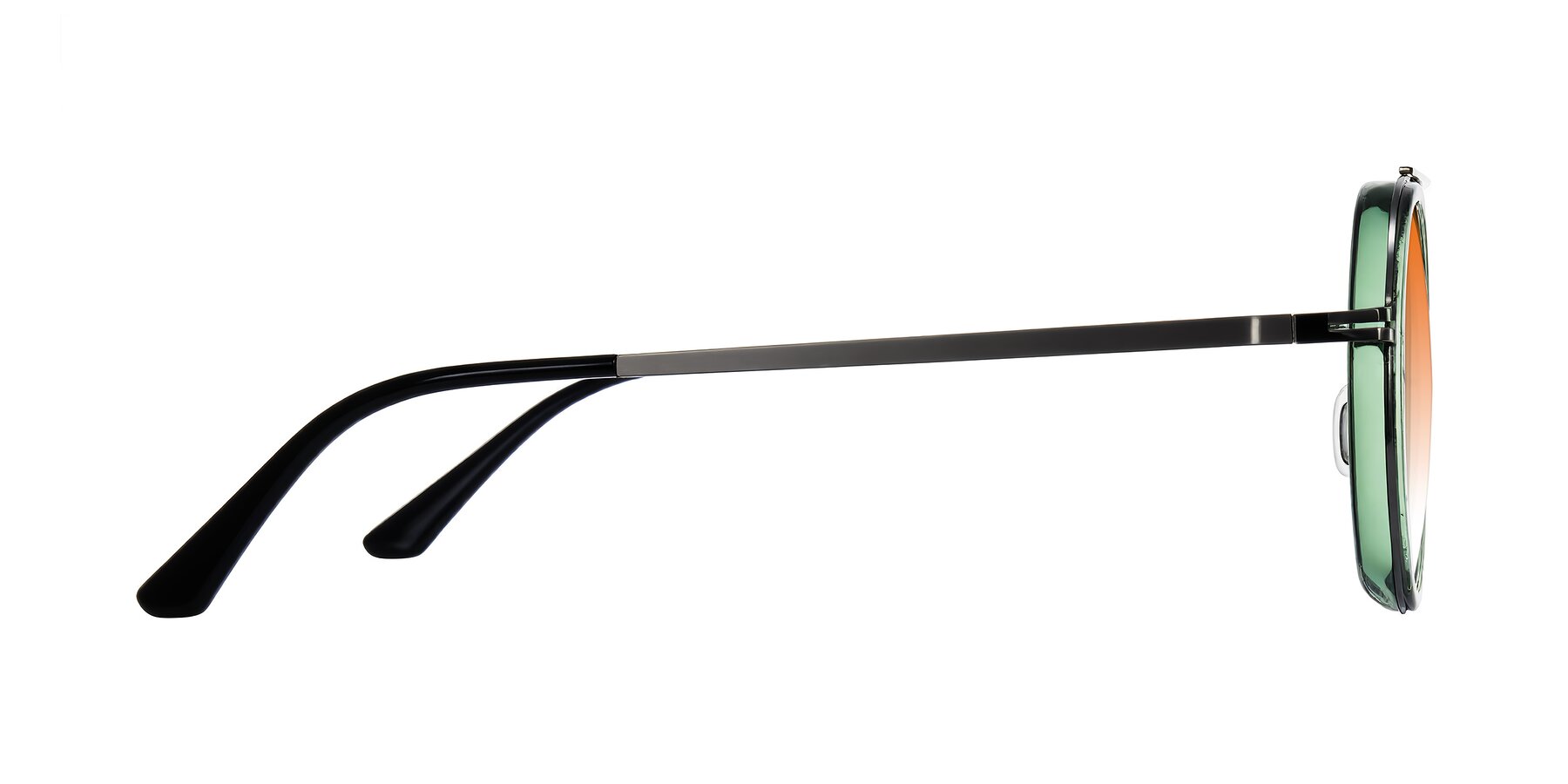 Side of Lodovico in Transparent Green with Orange Gradient Lenses