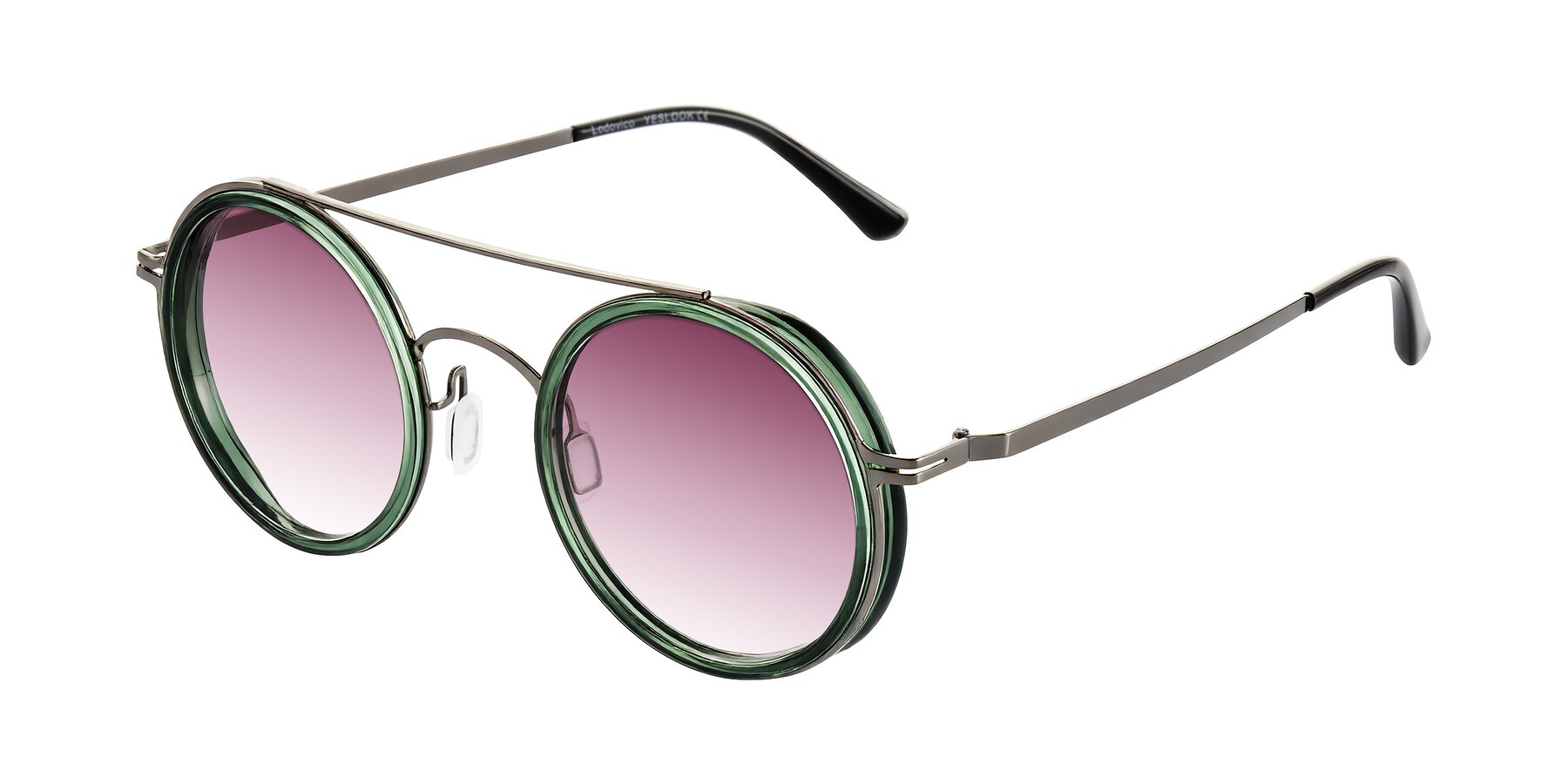 Angle of Lodovico in Transparent Green with Wine Gradient Lenses