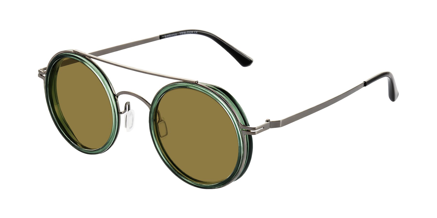Angle of Lodovico in Transparent Green with Brown Polarized Lenses