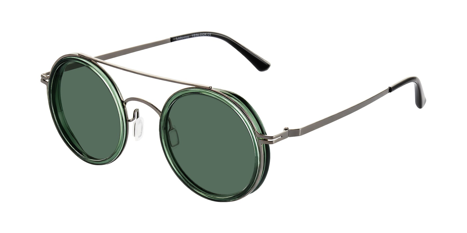 Angle of Lodovico in Transparent Green with Green Polarized Lenses