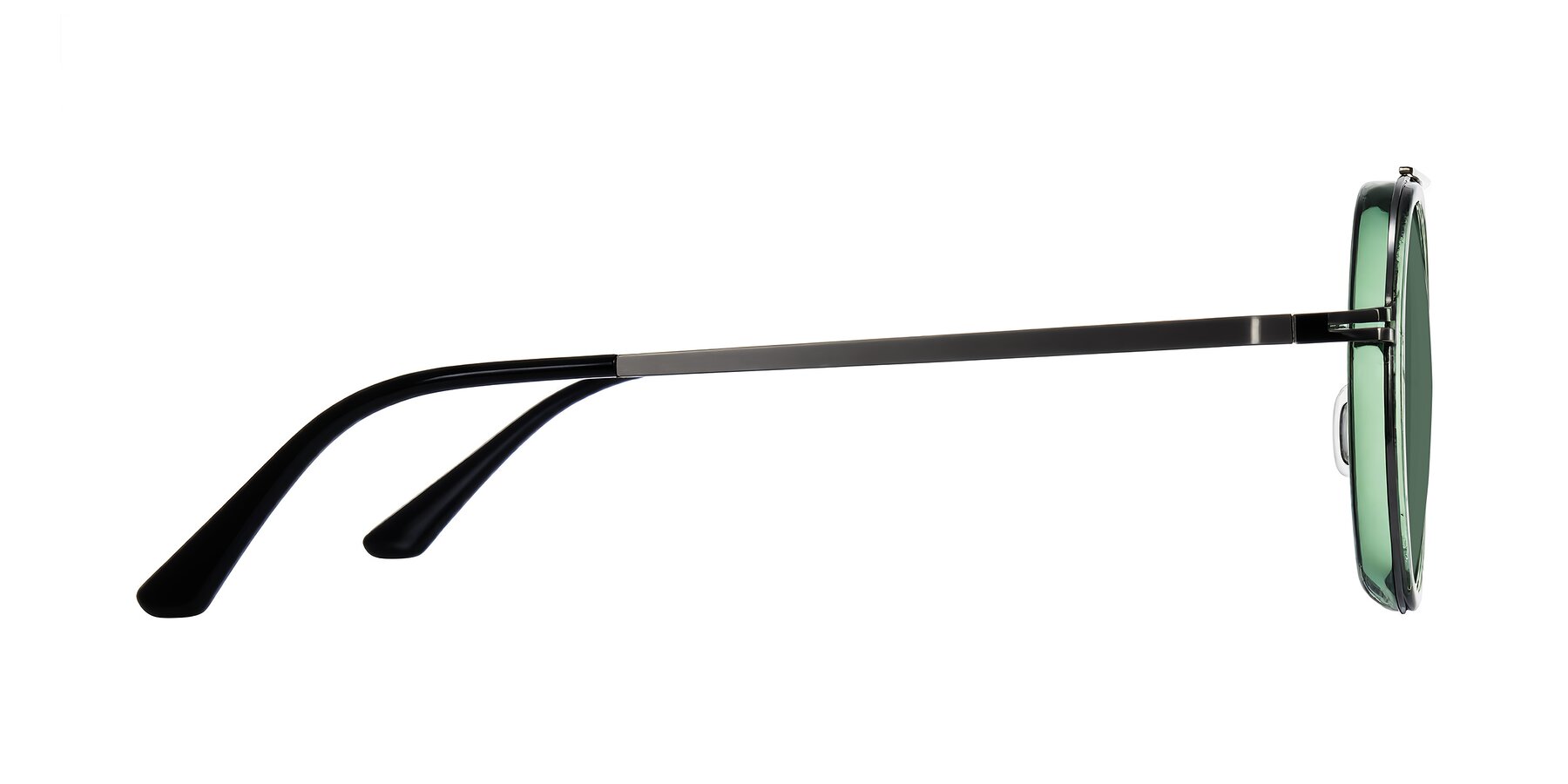 Side of Lodovico in Transparent Green with Green Polarized Lenses