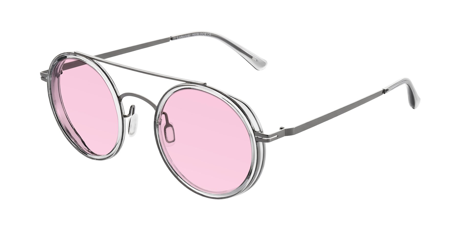 Angle of Lodovico in Transparent Gray with Light Pink Tinted Lenses