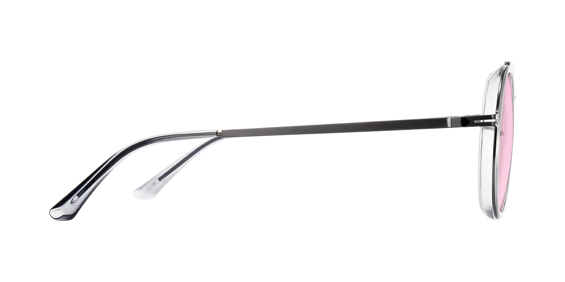 Side of Lodovico in Transparent Gray with Light Pink Tinted Lenses