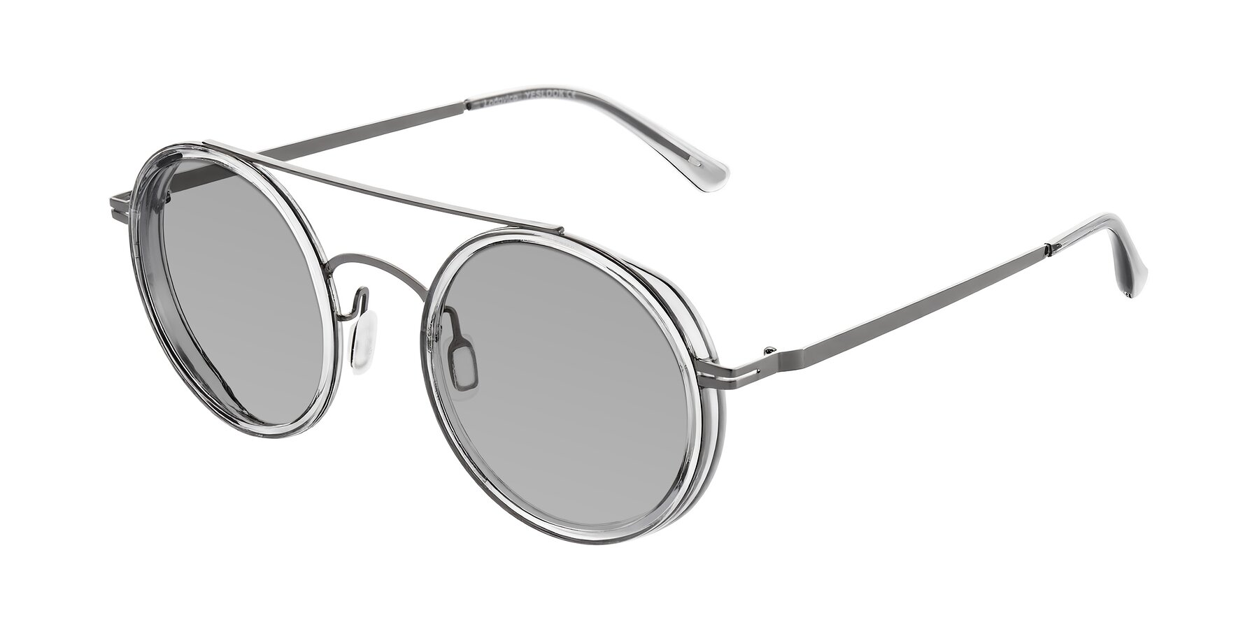 Angle of Lodovico in Transparent Gray with Light Gray Tinted Lenses